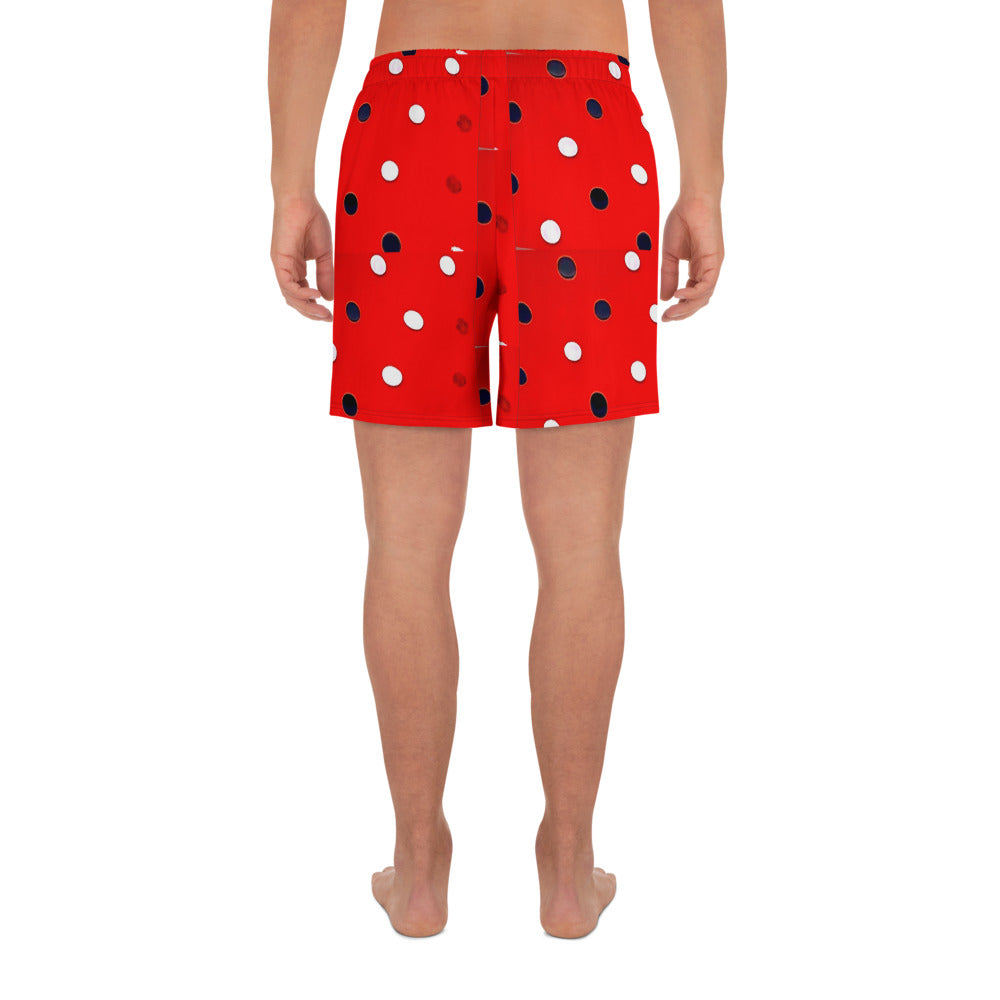 RETRO VIBE RED POLKA DOT Men's Athletic Shorts