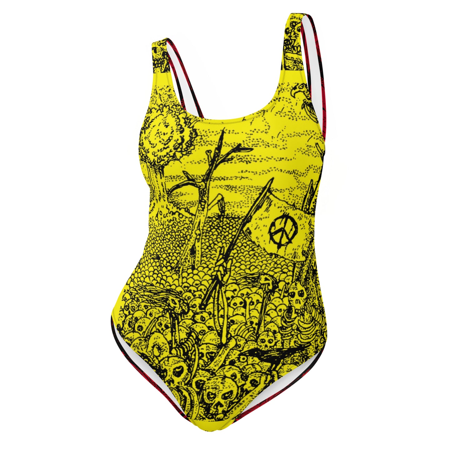 Disarm & Survive front Power Corrupts back One-Piece Swimsuit One-Piece Swimsuit