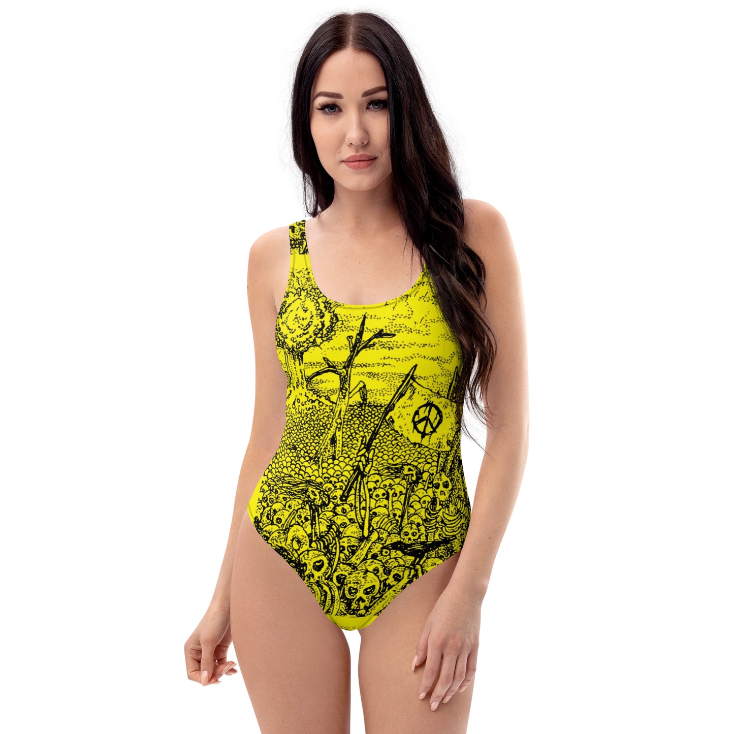 Disarm & Survive front Power Corrupts back One-Piece Swimsuit One-Piece Swimsuit