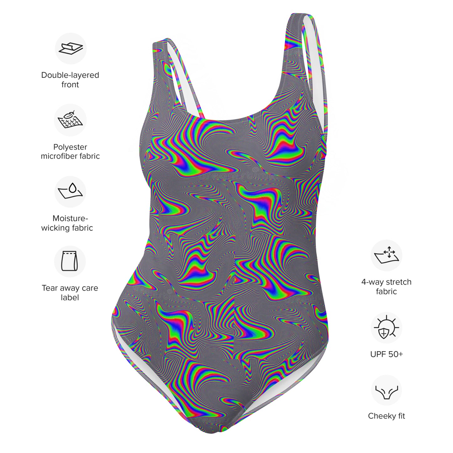 Electric Wave Static Energy- One-Piece Swimsuit
