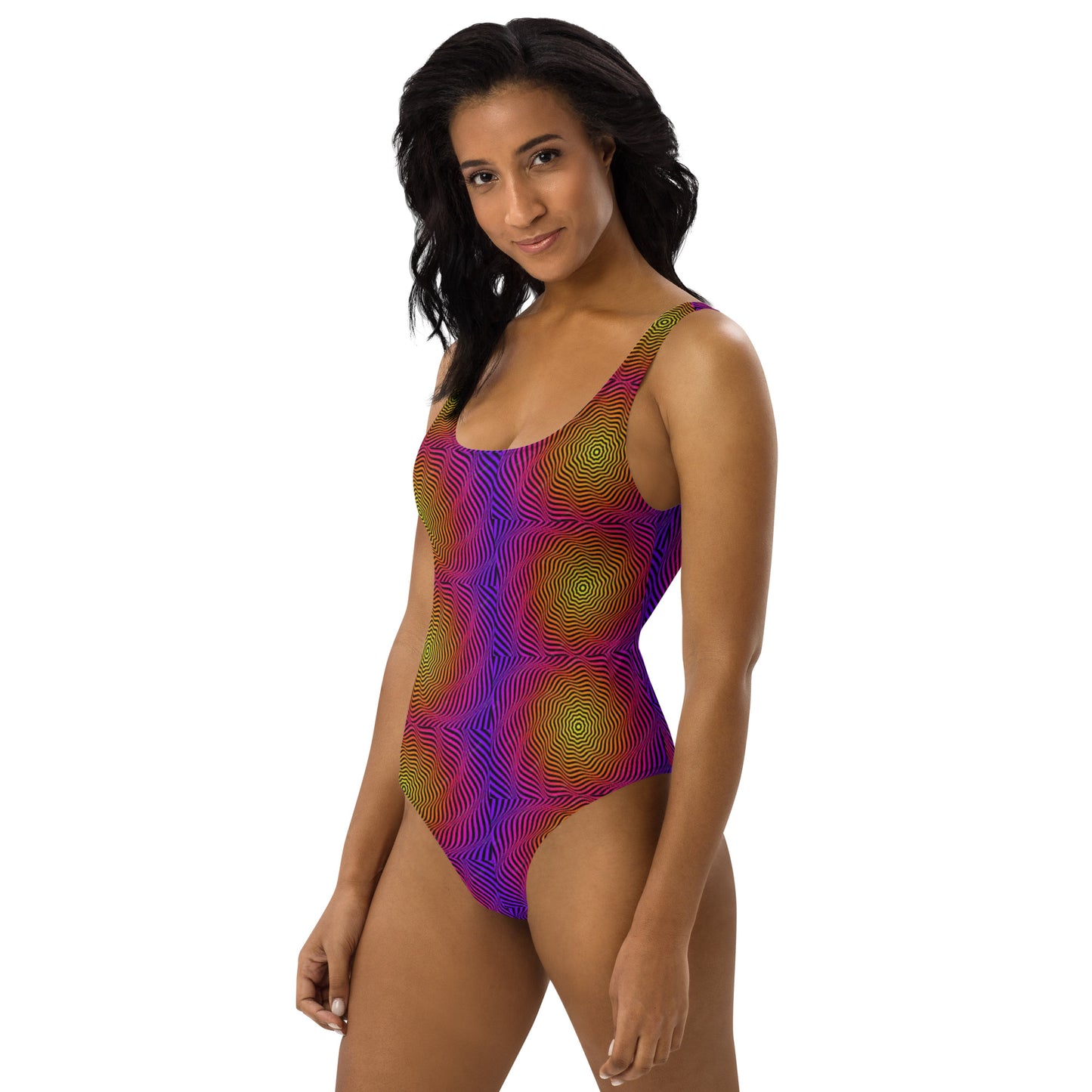 Purple Passion Circle Illusions - One-Piece Swimsuit