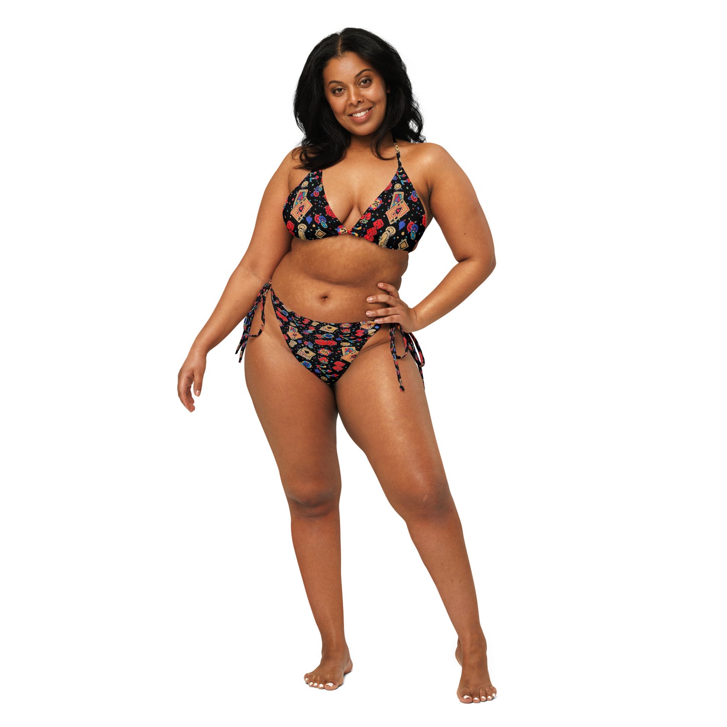 Las. Vegas Casino carpet All-over print recycled string bikini