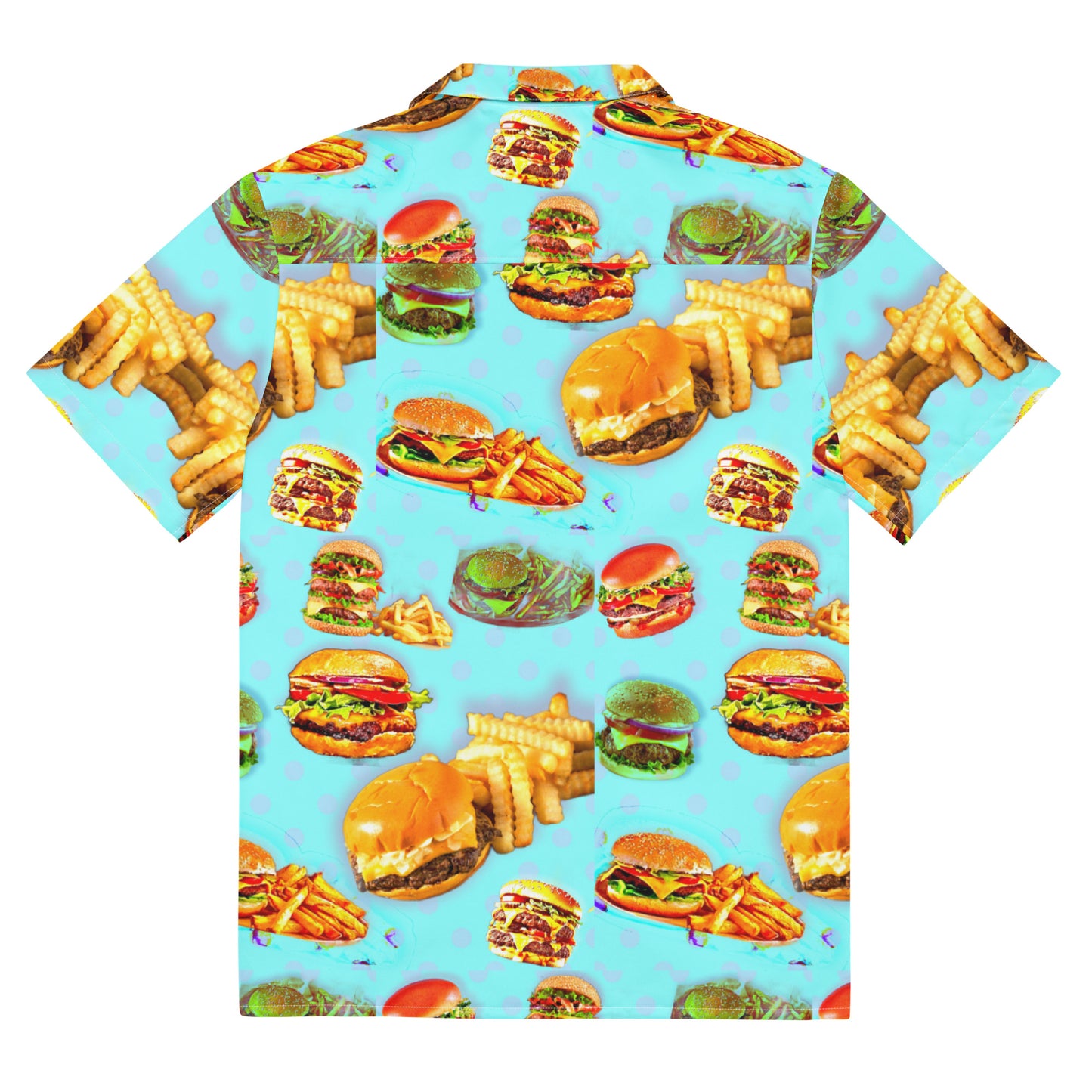Burgers and Fries - Button up lightweight Casual Dress Shirt