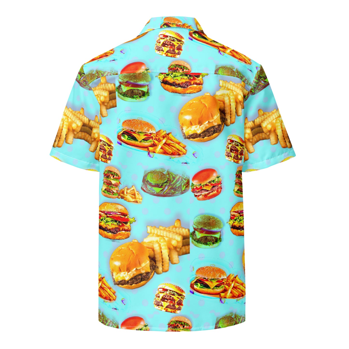 Burgers and Fries - Button up lightweight Casual Dress Shirt