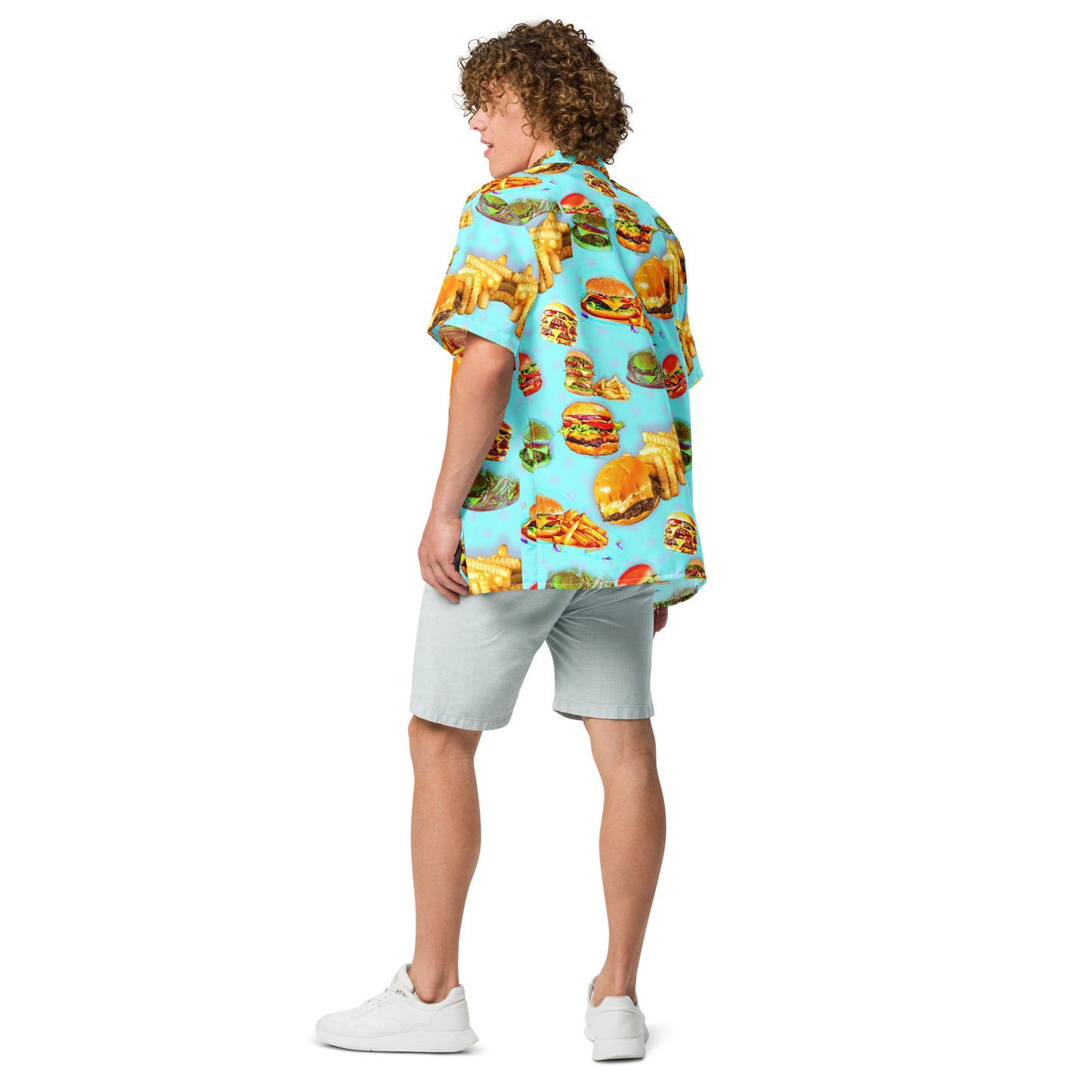 Burgers and Fries - Button up lightweight Casual Dress Shirt