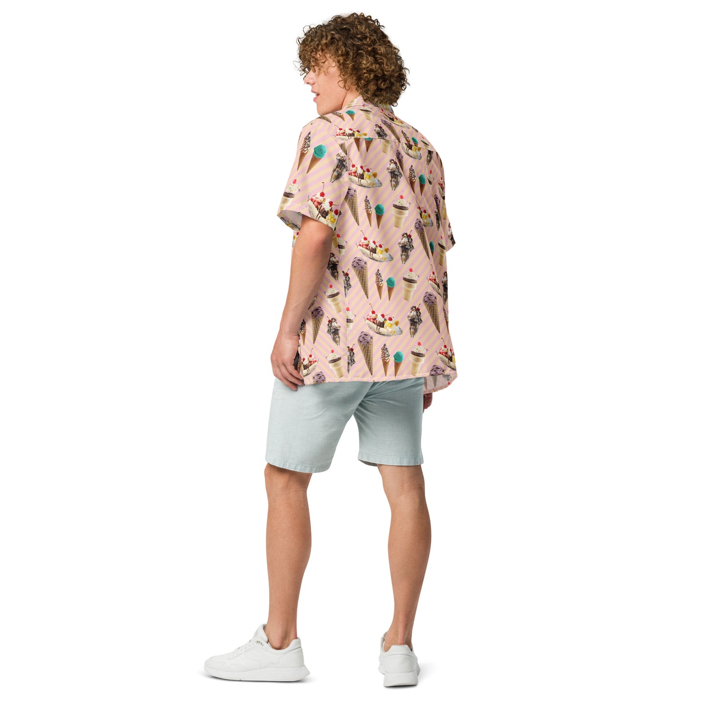 Ice Cream & Sundae - Lightweight Button Up Casual Dress Shirt