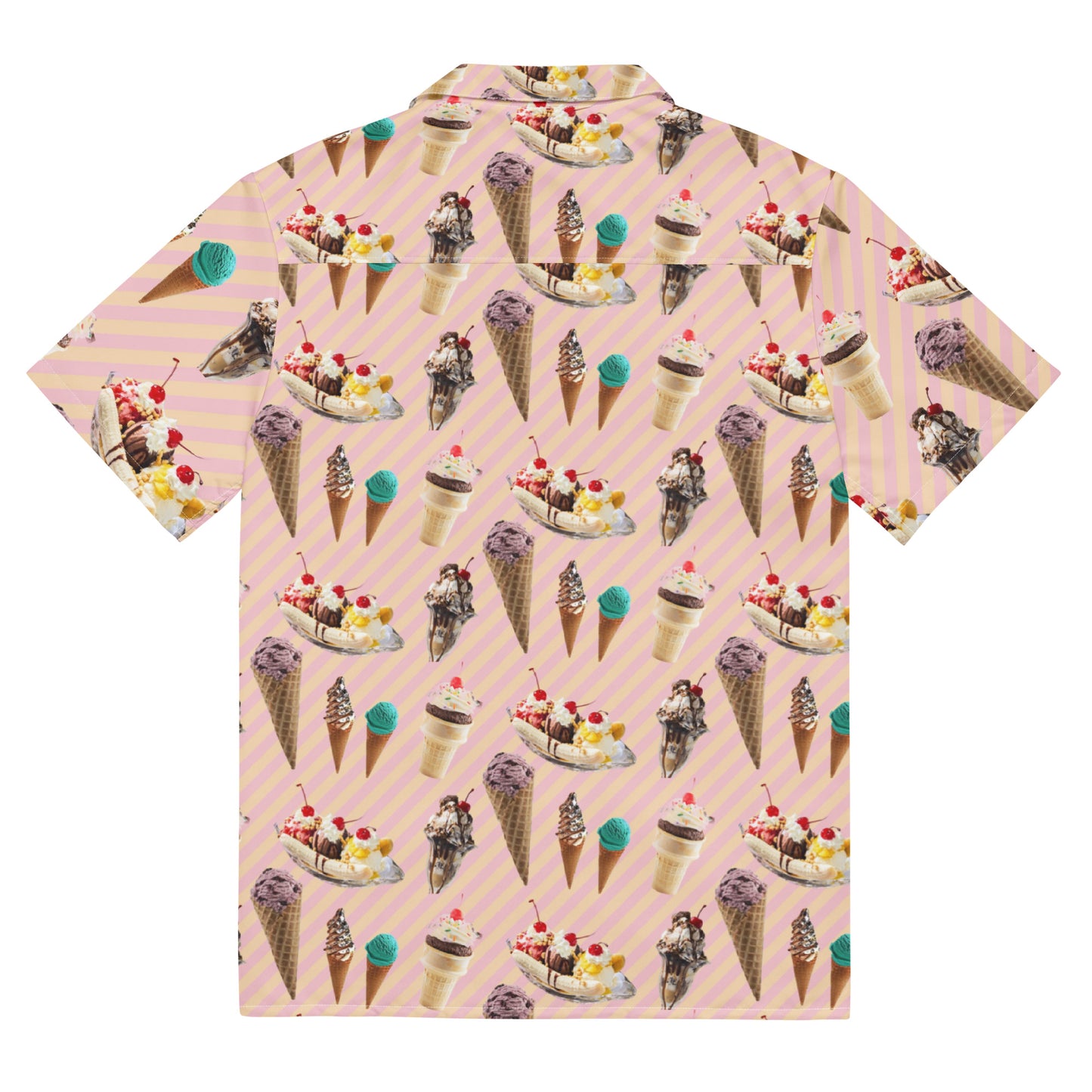 Ice Cream & Sundae - Lightweight Button Up Casual Dress Shirt