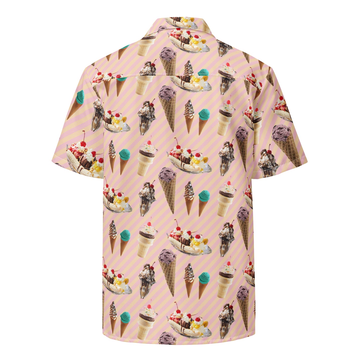 Ice Cream & Sundae - Lightweight Button Up Casual Dress Shirt