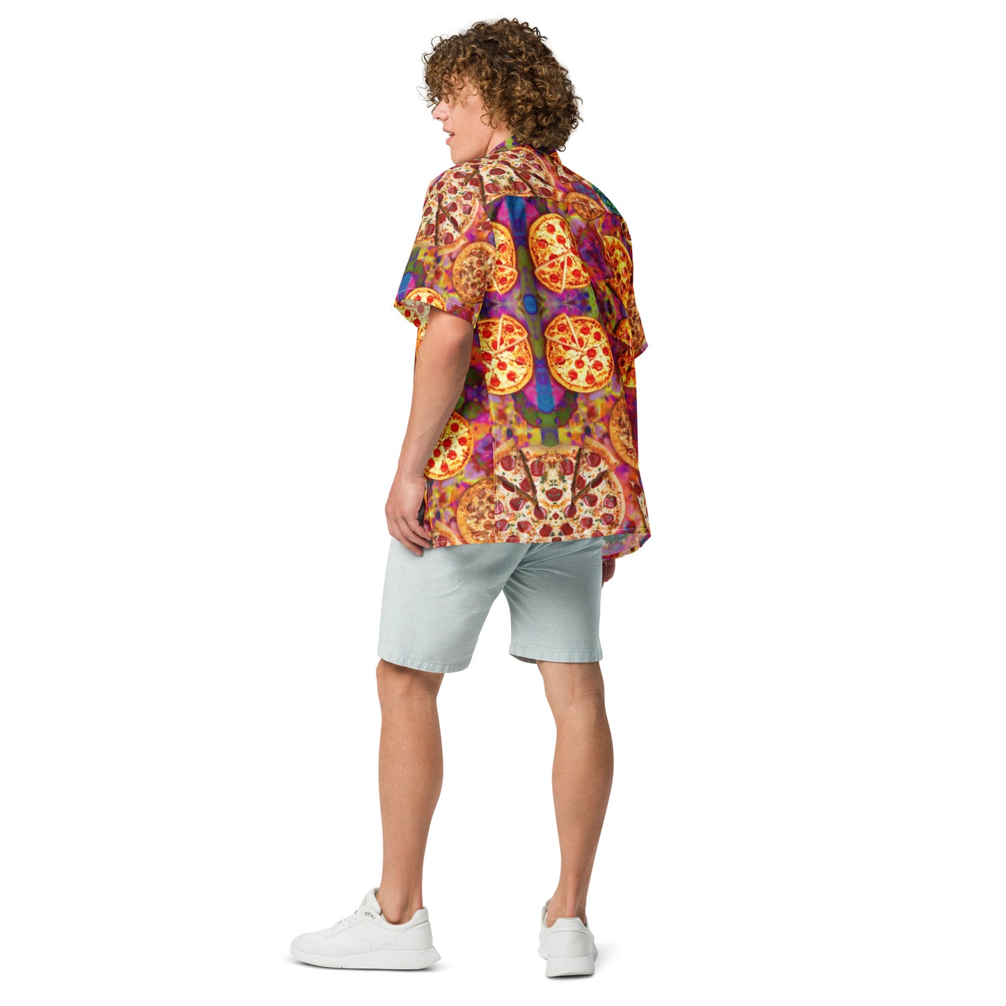 Pizza Pie Kaleidoscope- Casual Button up Lightweight dress shirt