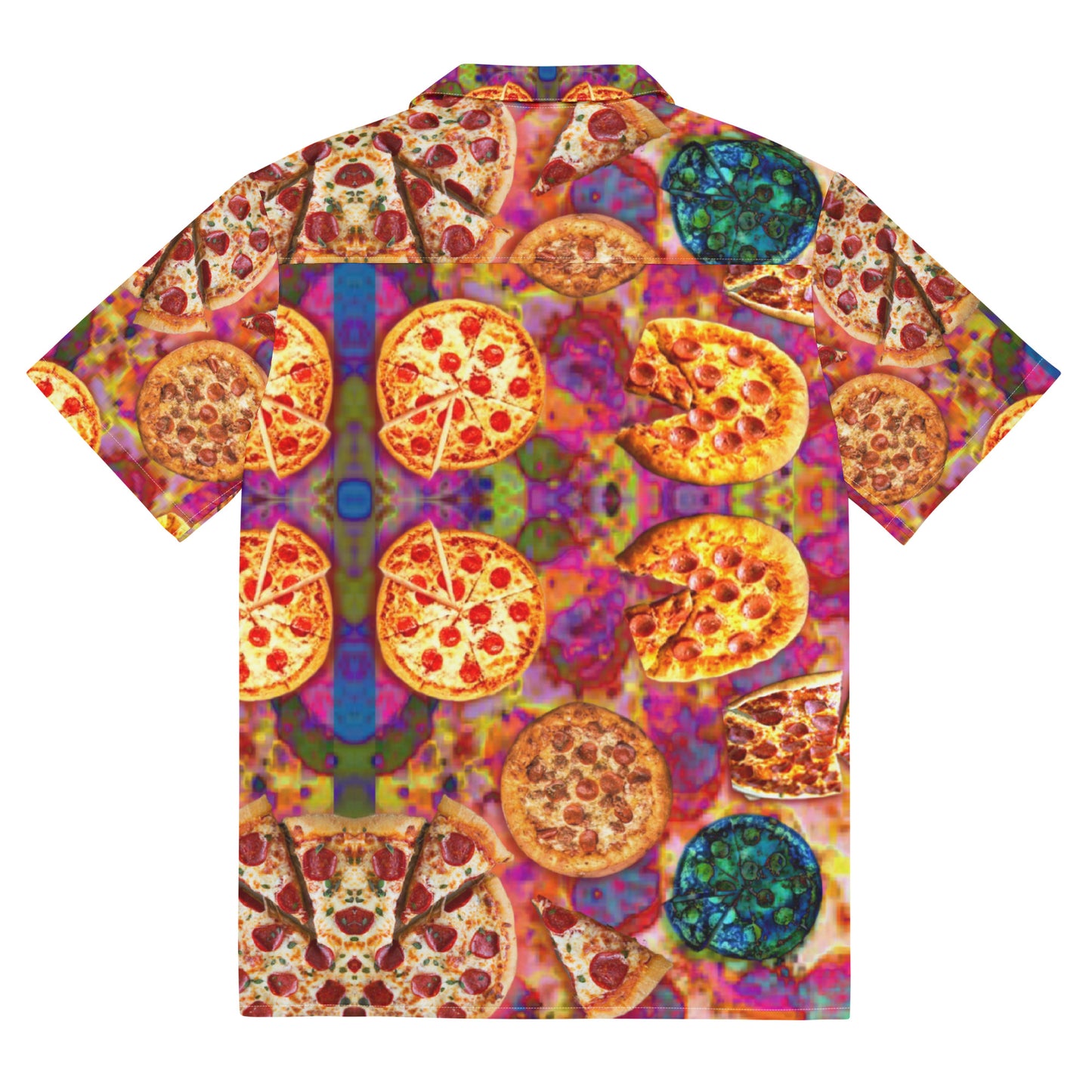 Pizza Pie Kaleidoscope- Casual Button up Lightweight dress shirt