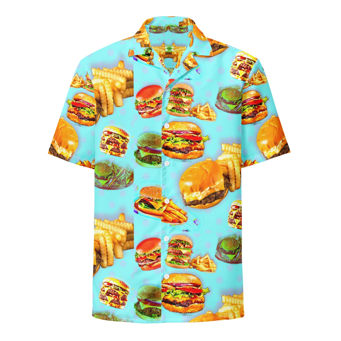 Burgers and Fries - Button up lightweight Casual Dress Shirt