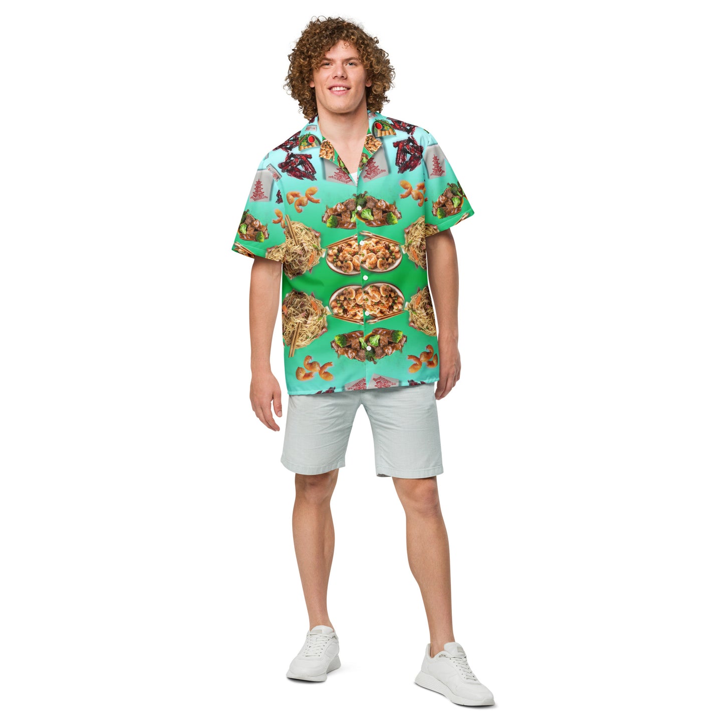 Chinese Take Out - Lightweight Button Up Casual Fun Dress Shirt