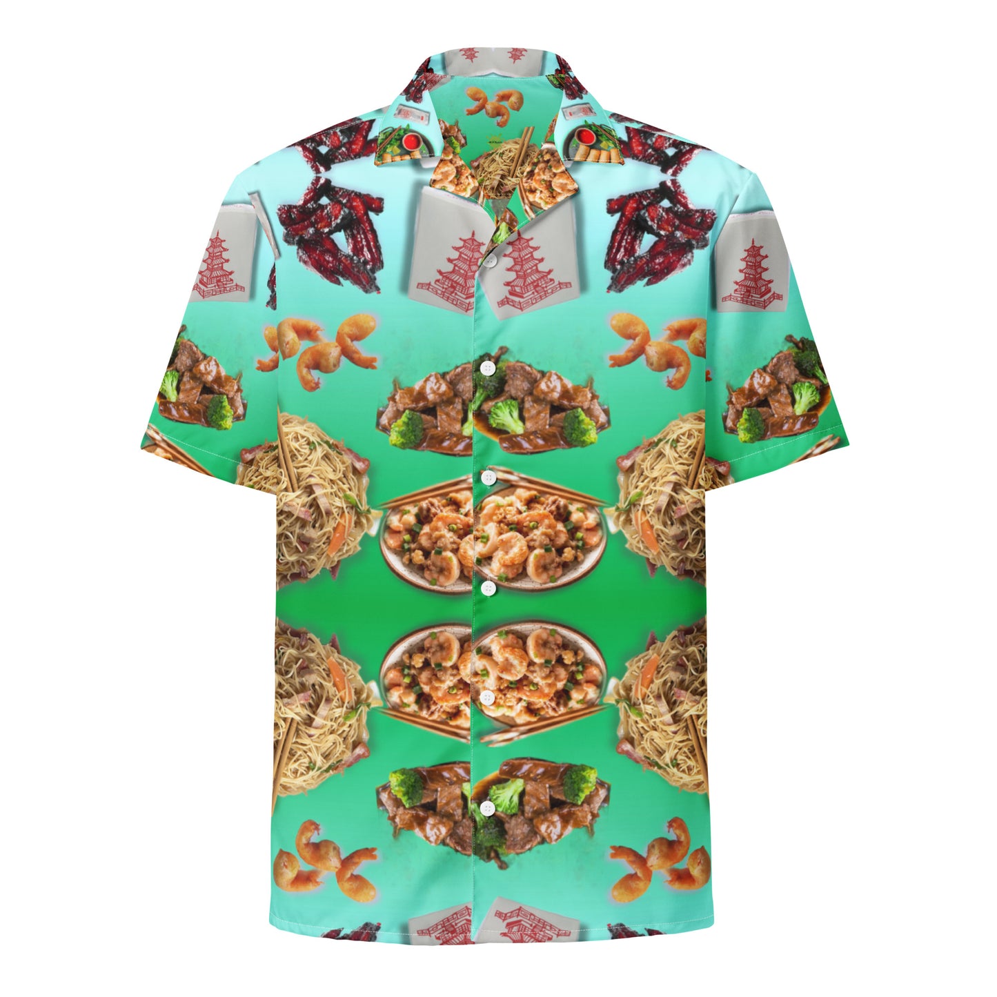 Chinese Take Out - Lightweight Button Up Casual Fun Dress Shirt