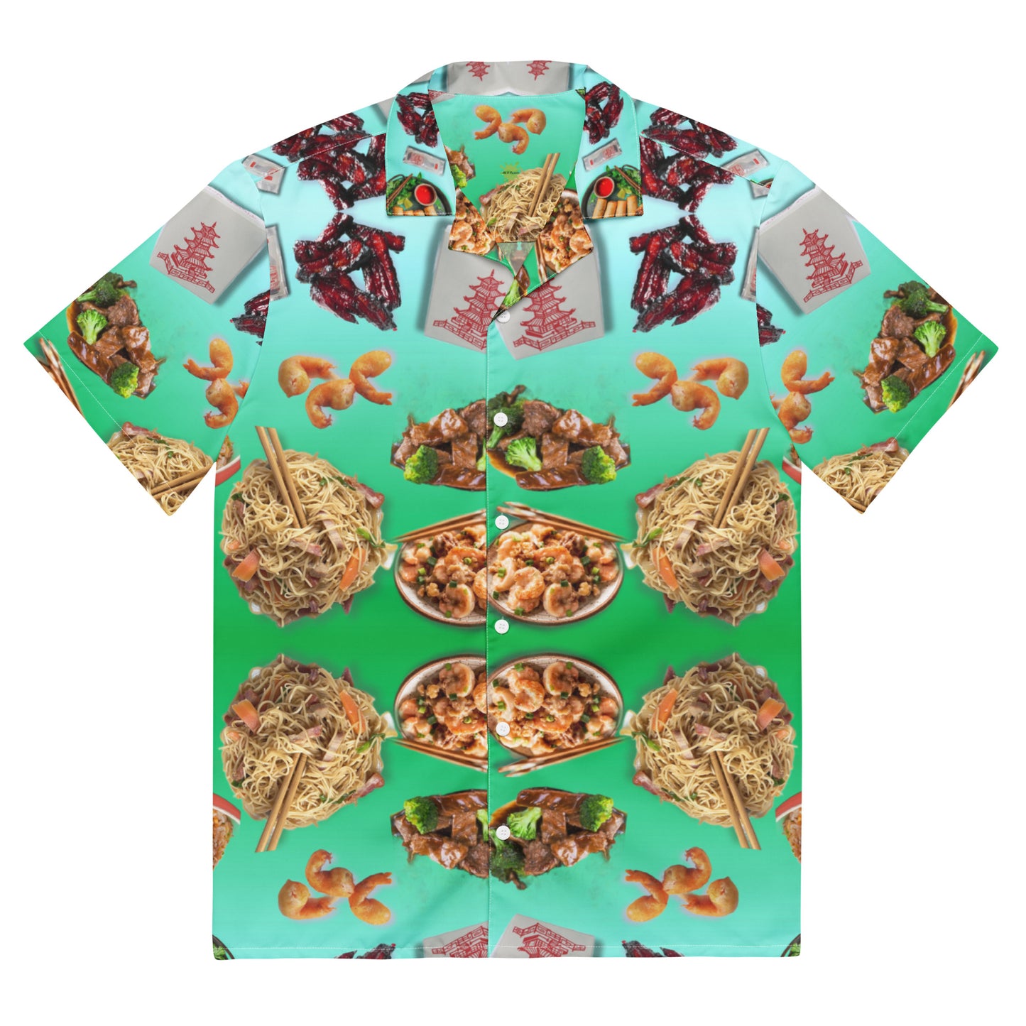 Chinese Take Out - Lightweight Button Up Casual Fun Dress Shirt