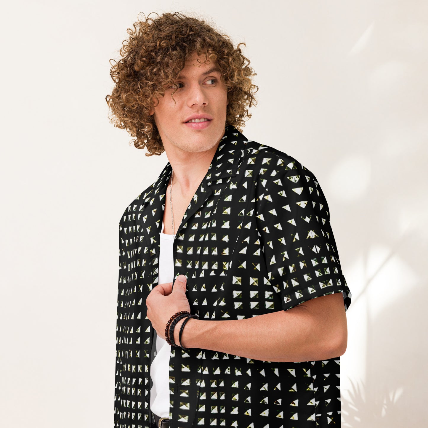 Metal Head Studded Look - Lightweight Button Up Casual Dress Shirt