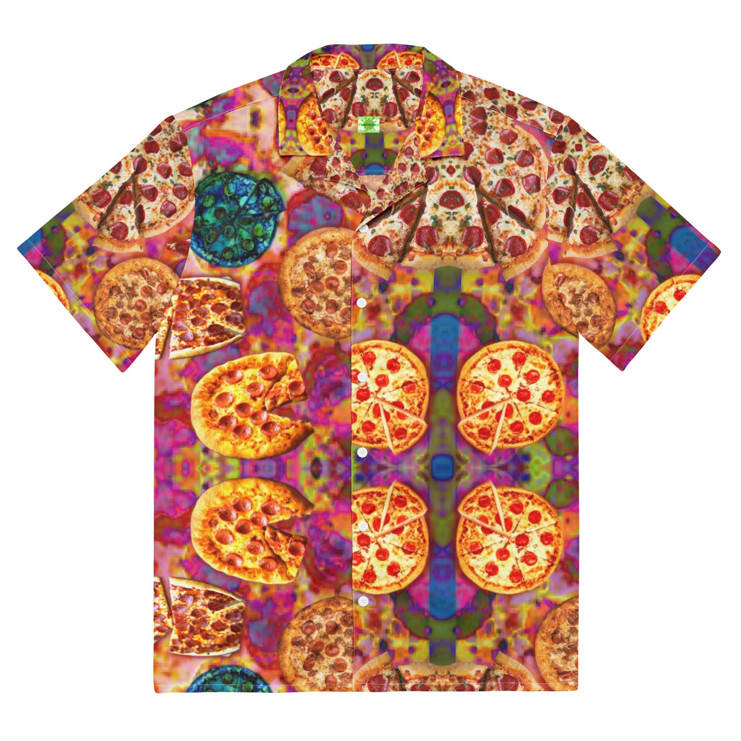 Pizza Pie Kaleidoscope- Casual Button up Lightweight dress shirt