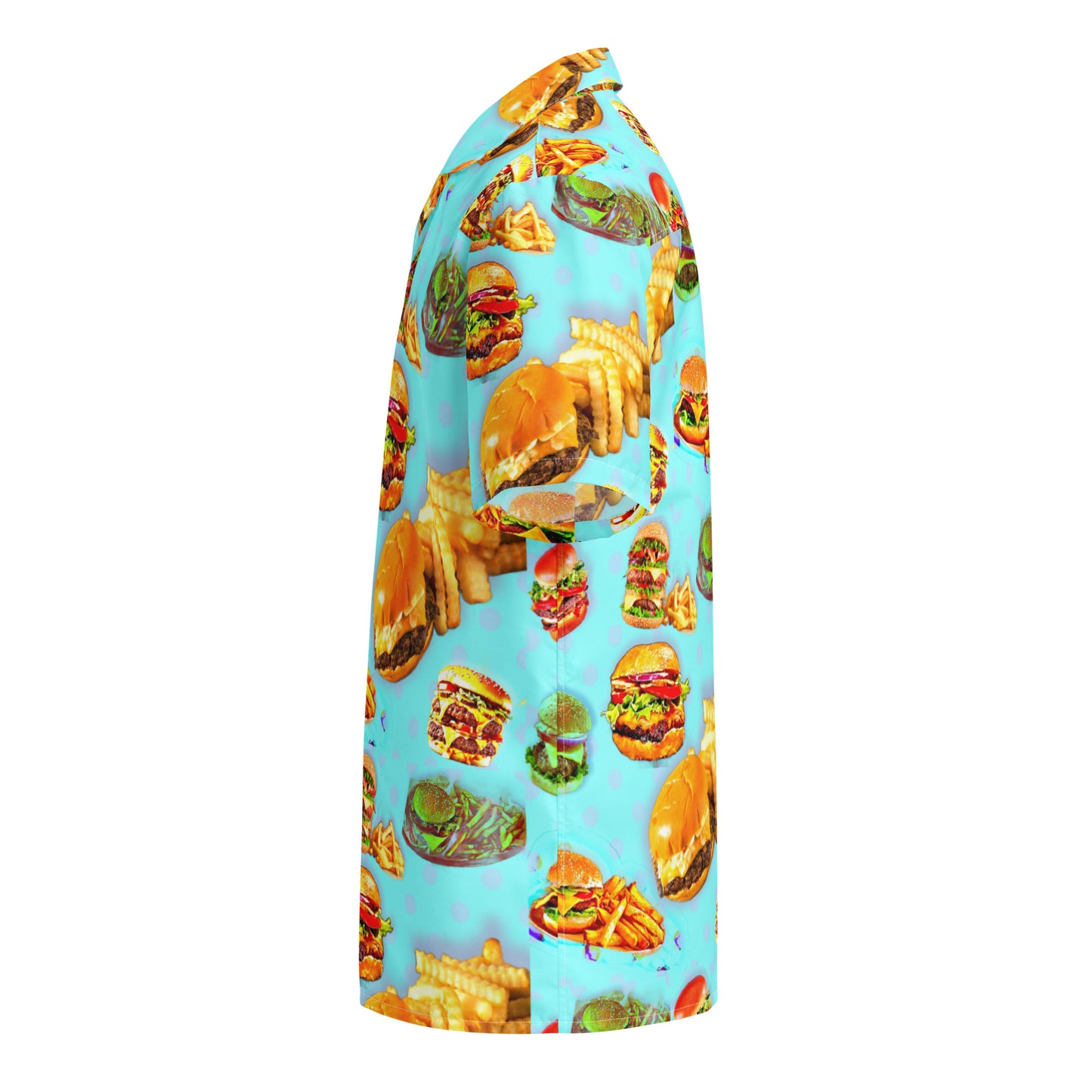 Burgers and Fries - Button up lightweight Casual Dress Shirt