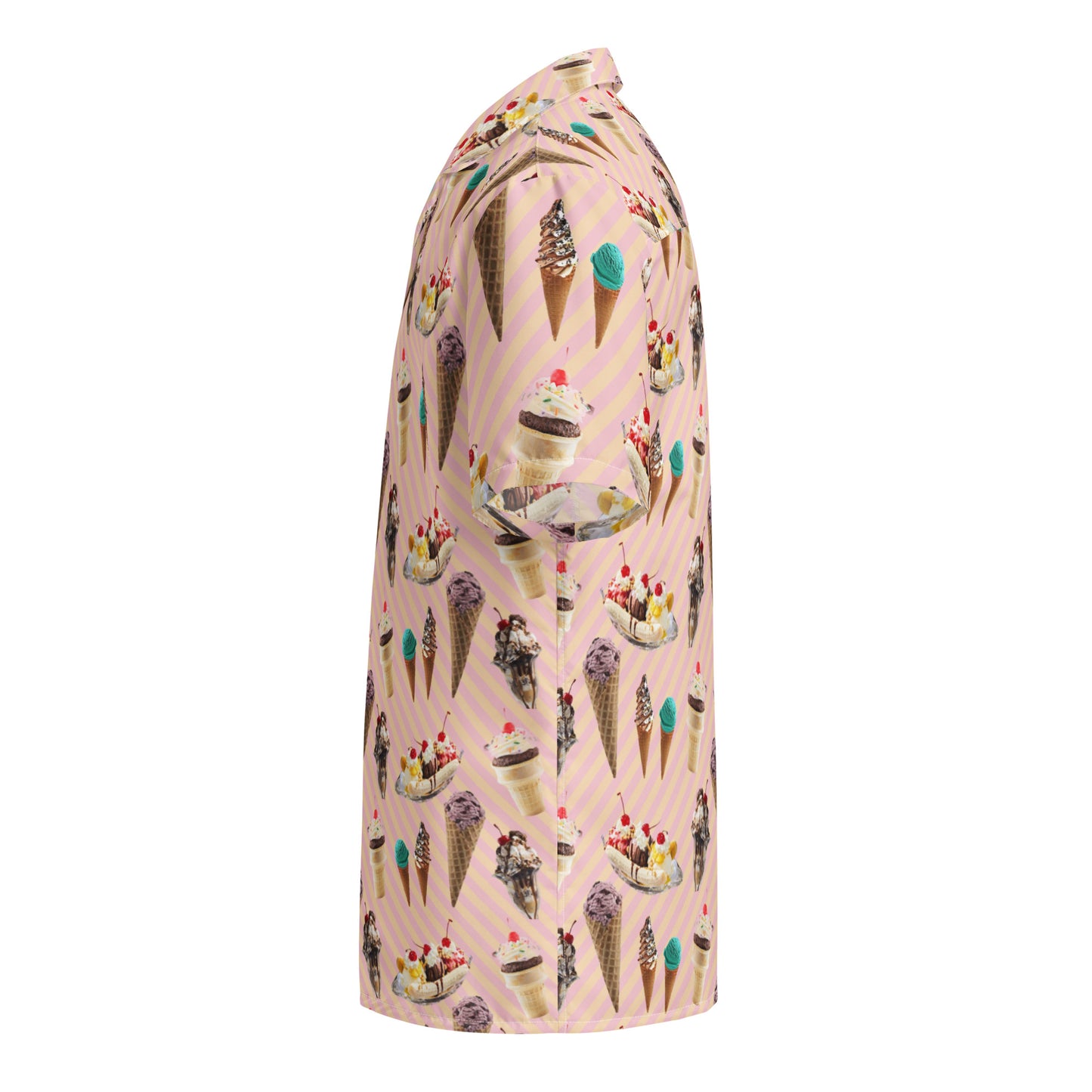 Ice Cream & Sundae - Lightweight Button Up Casual Dress Shirt