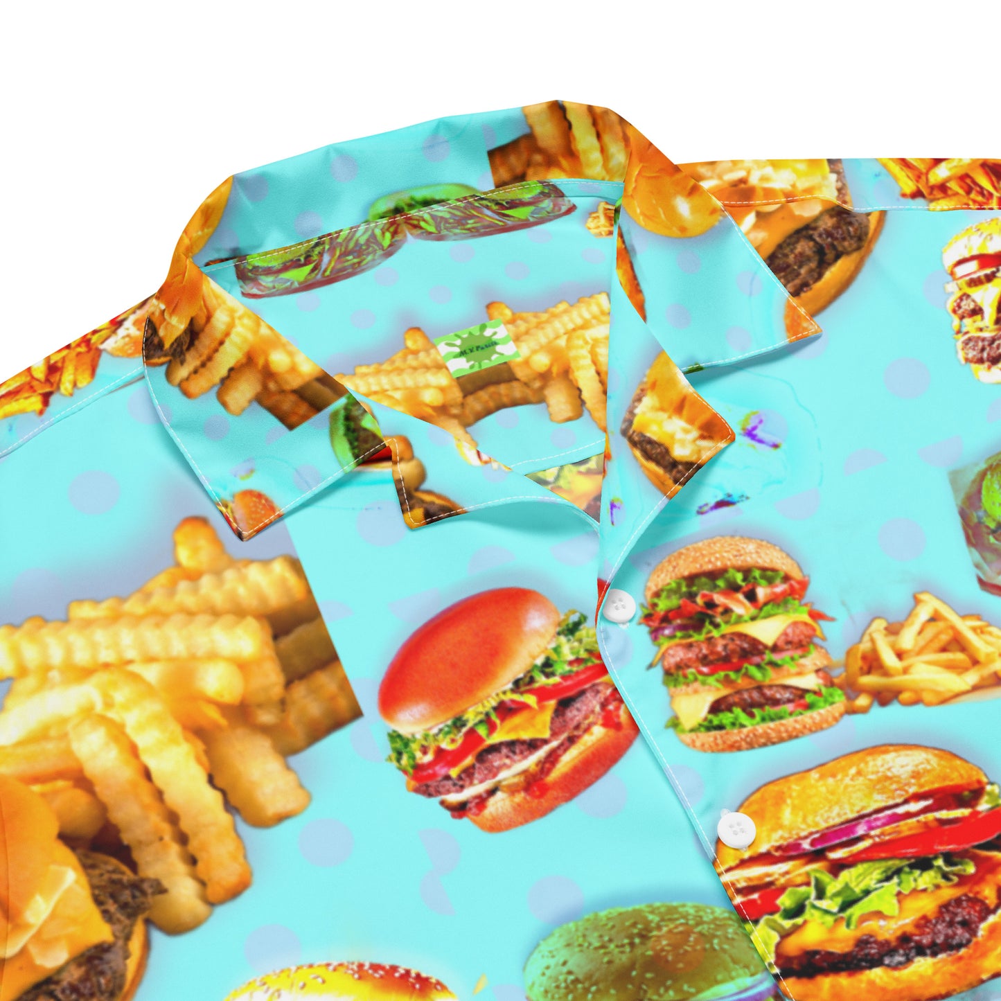 Burgers and Fries - Button up lightweight Casual Dress Shirt