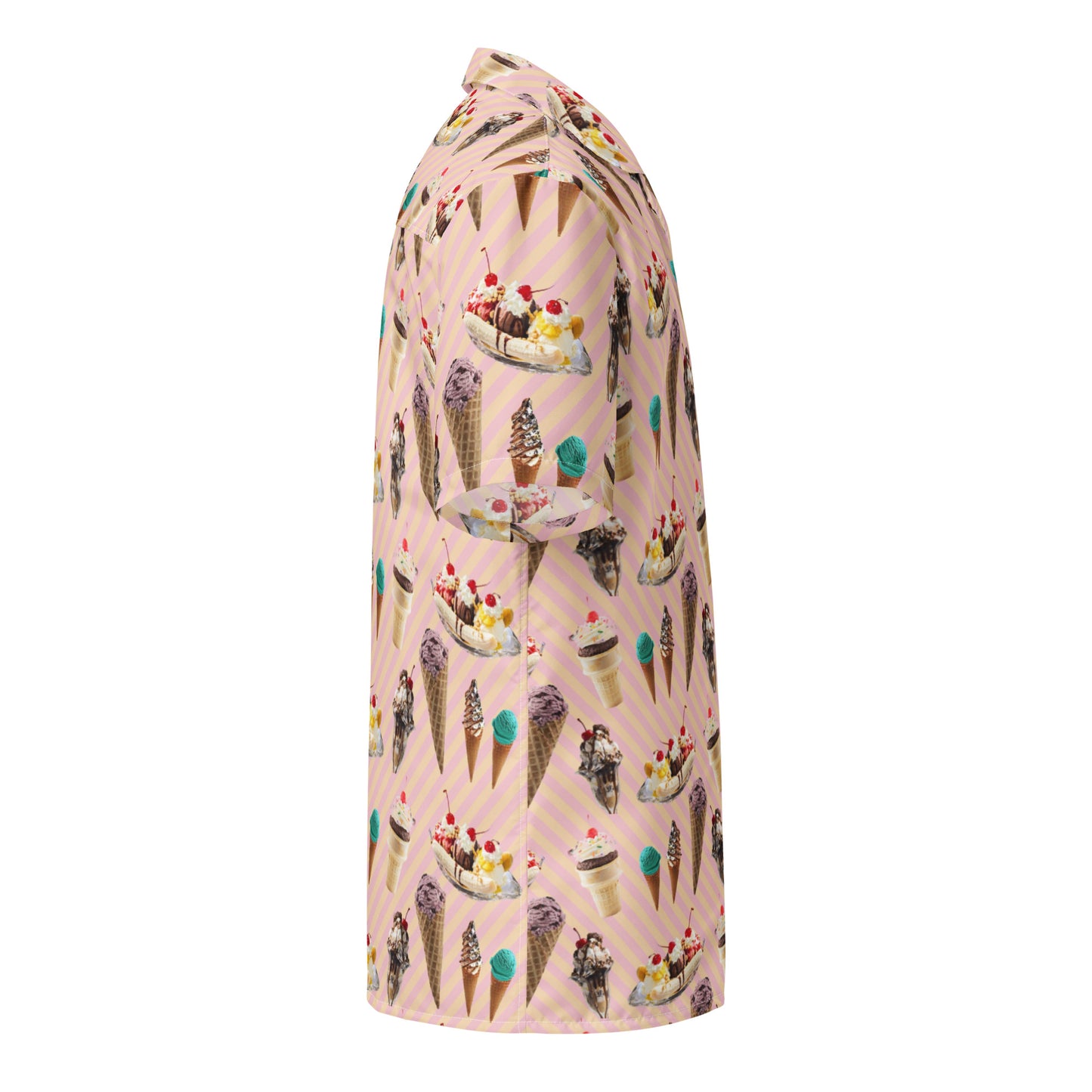 Ice Cream & Sundae - Lightweight Button Up Casual Dress Shirt