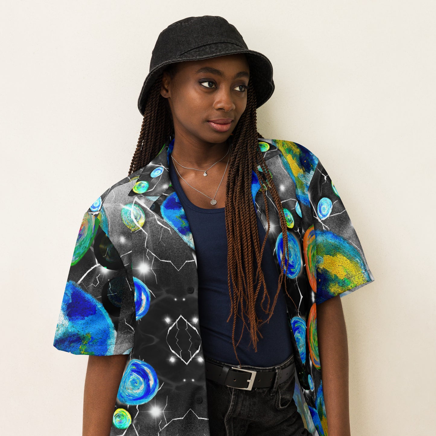 Cosmic Interstellar Starry Night - Unisex button shirt