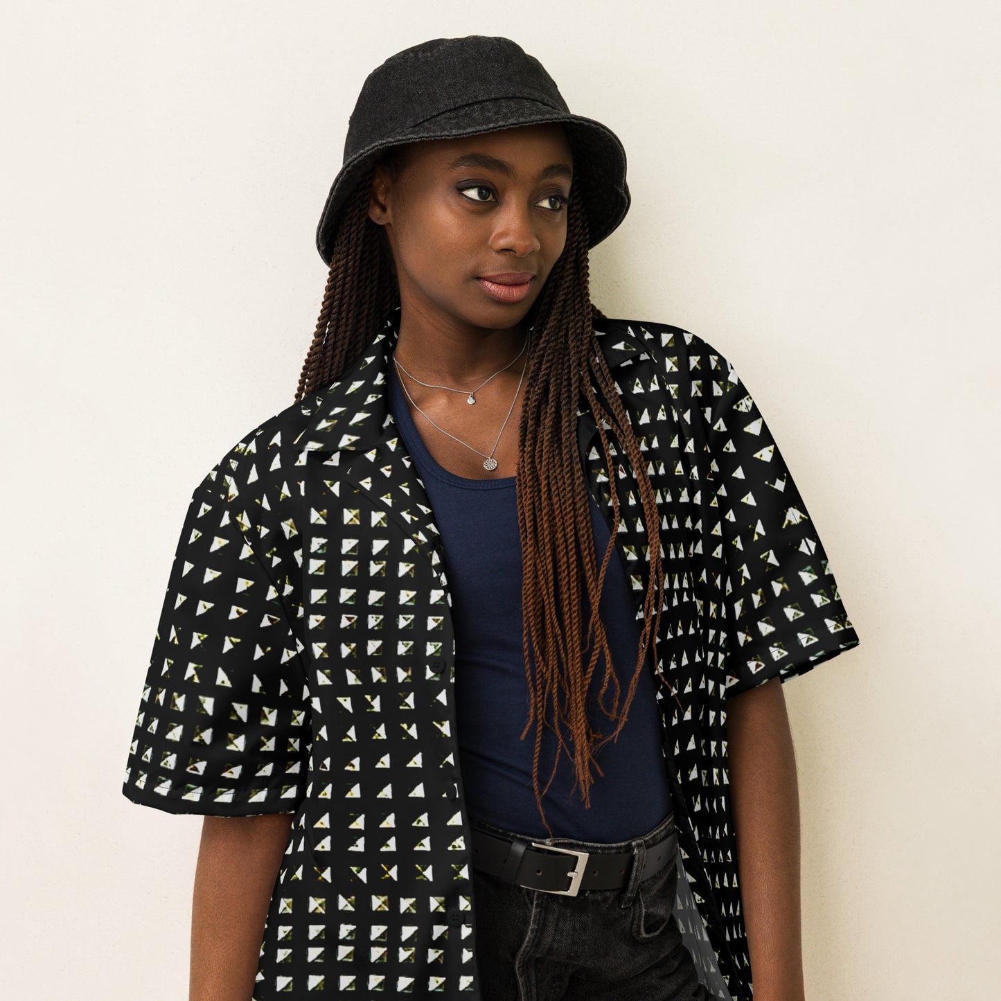 Metal Head Studded Look - Lightweight Button Up Casual Dress Shirt