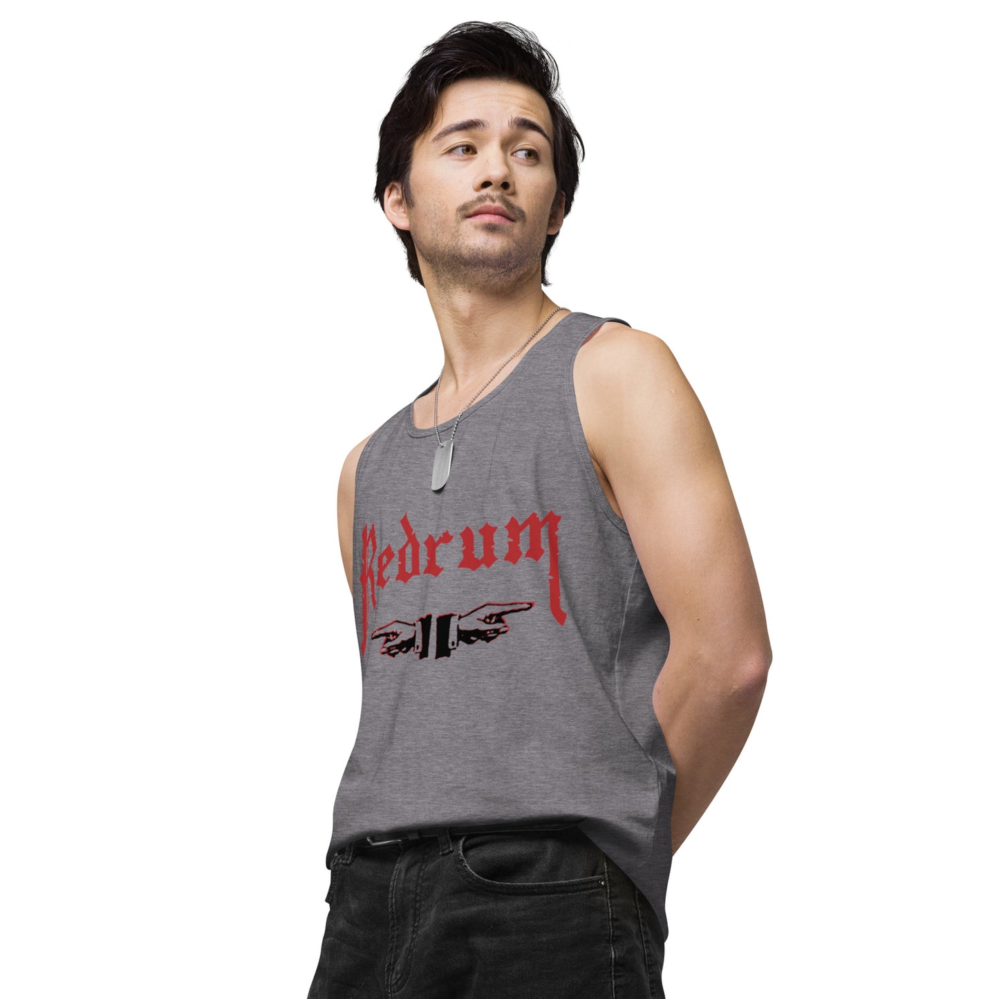 REDRUM “LOOK” Logo / photo Tank top 2 sided Black