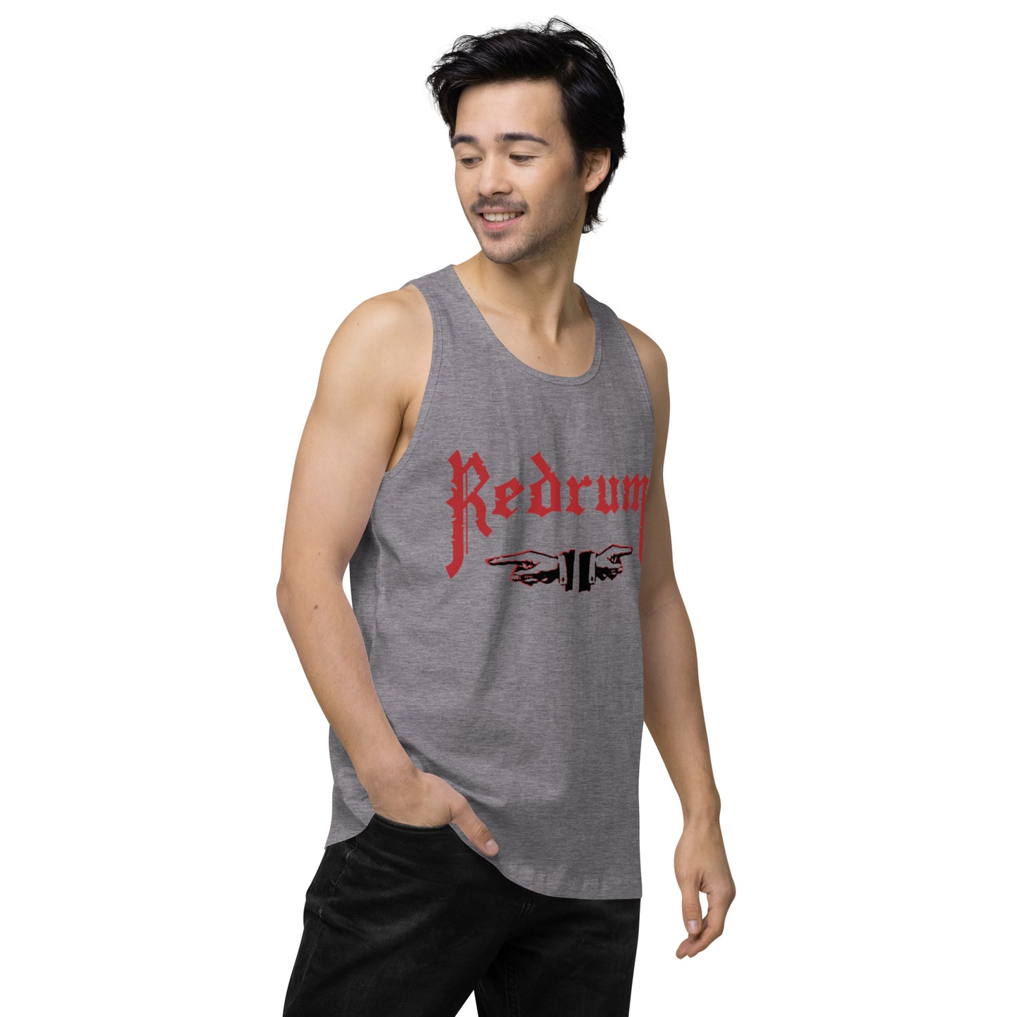 REDRUM “LOOK” Logo / photo Tank top 2 sided Black