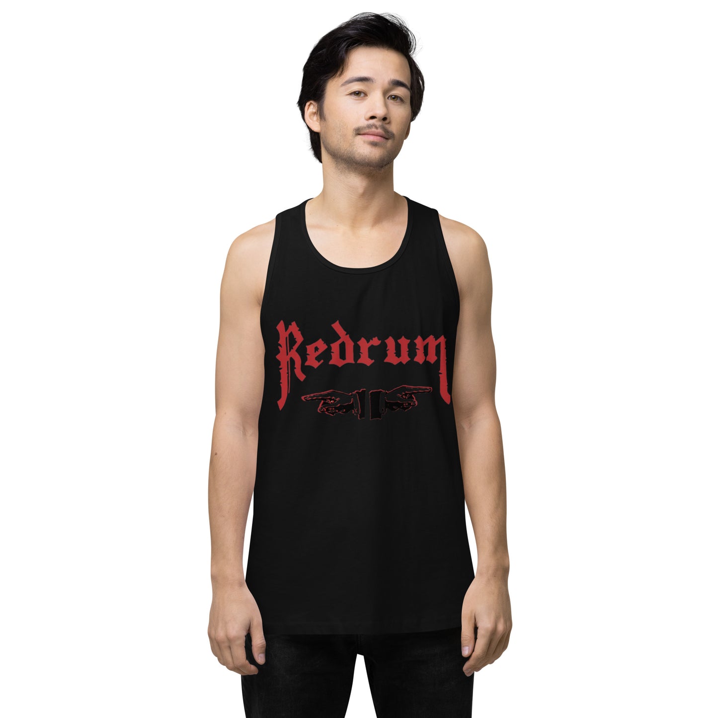 REDRUM “LOOK” Logo / photo Tank top 2 sided Black