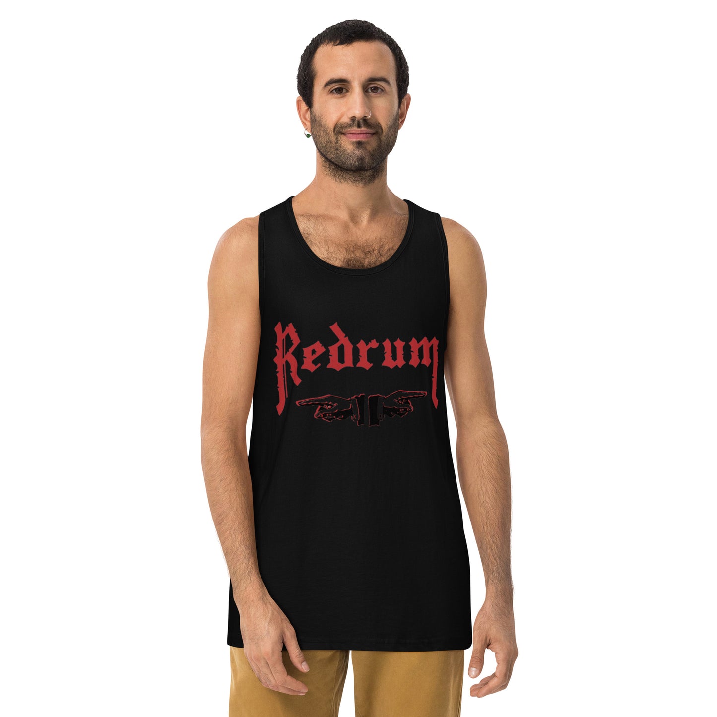 REDRUM “LOOK” Logo / photo Tank top 2 sided Black