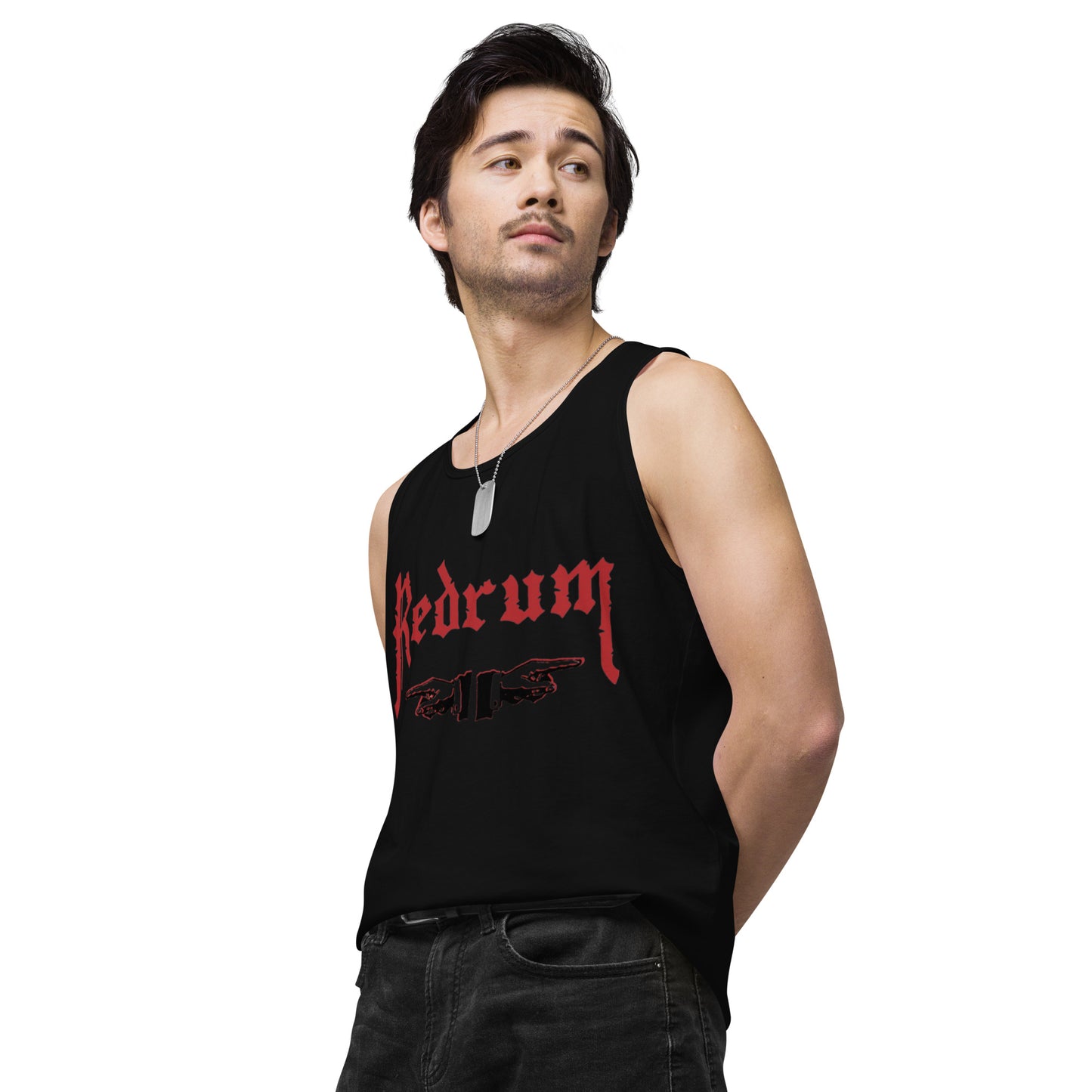 REDRUM “LOOK” Logo / photo Tank top 2 sided Black