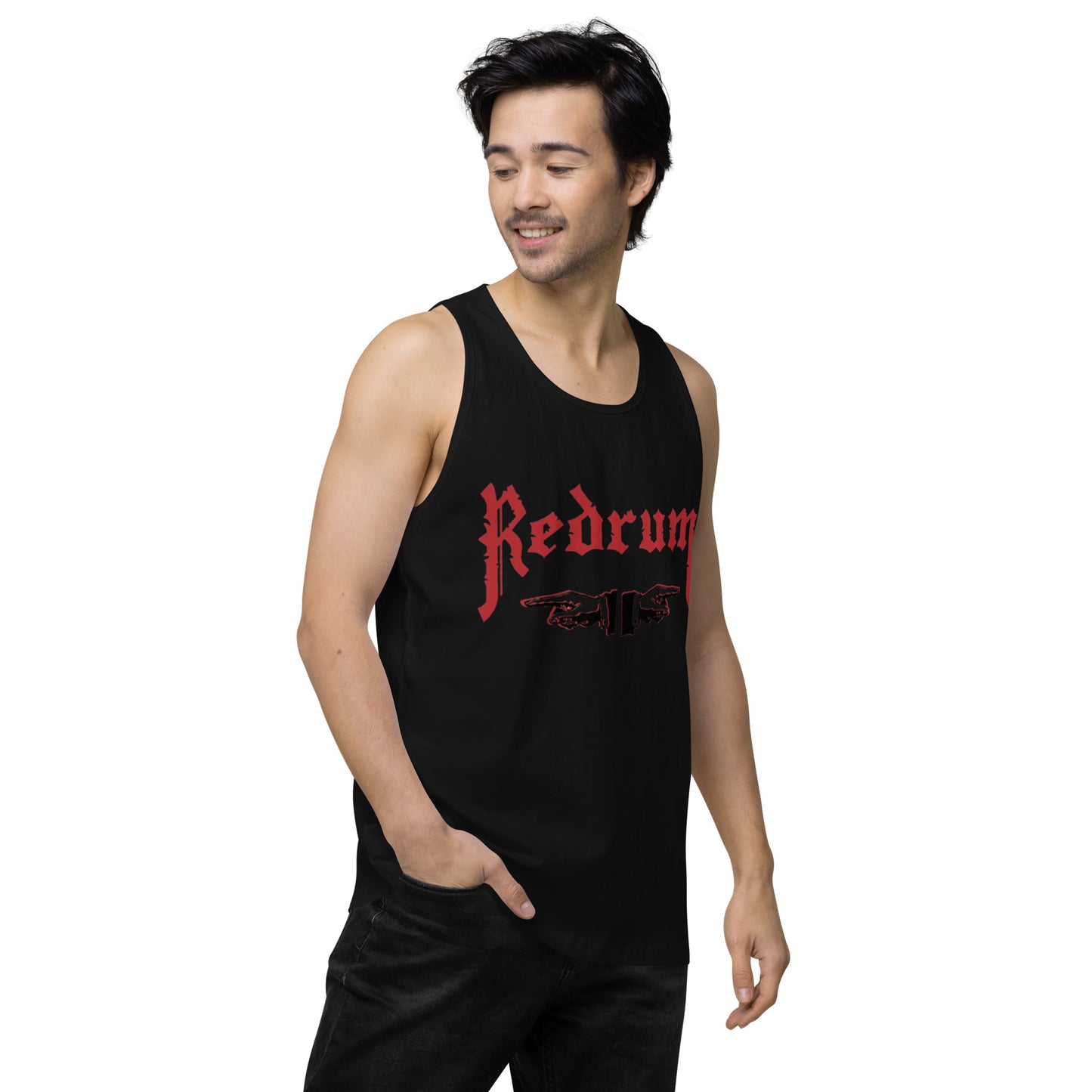 REDRUM “LOOK” Logo / photo Tank top 2 sided Black
