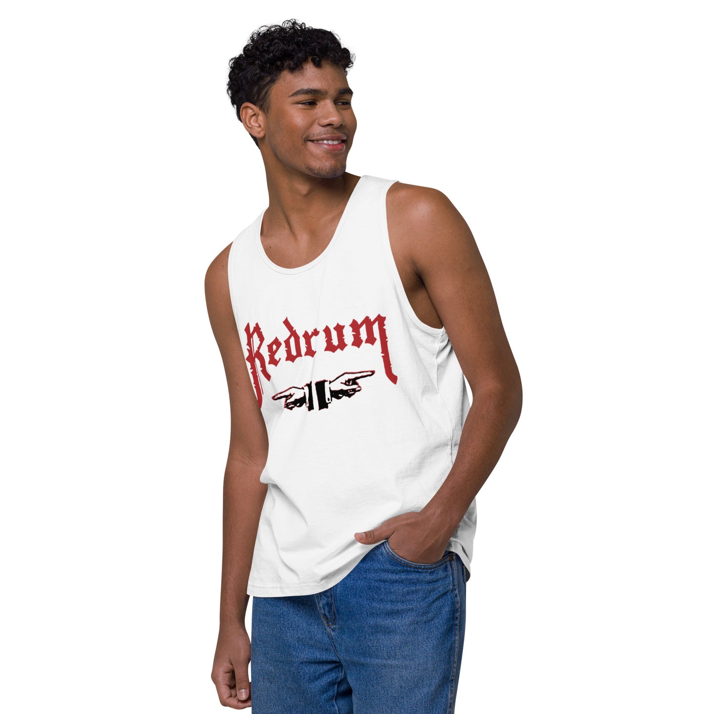 REDRUM “LOOK” Logo / photo Tank top 2 sided Black