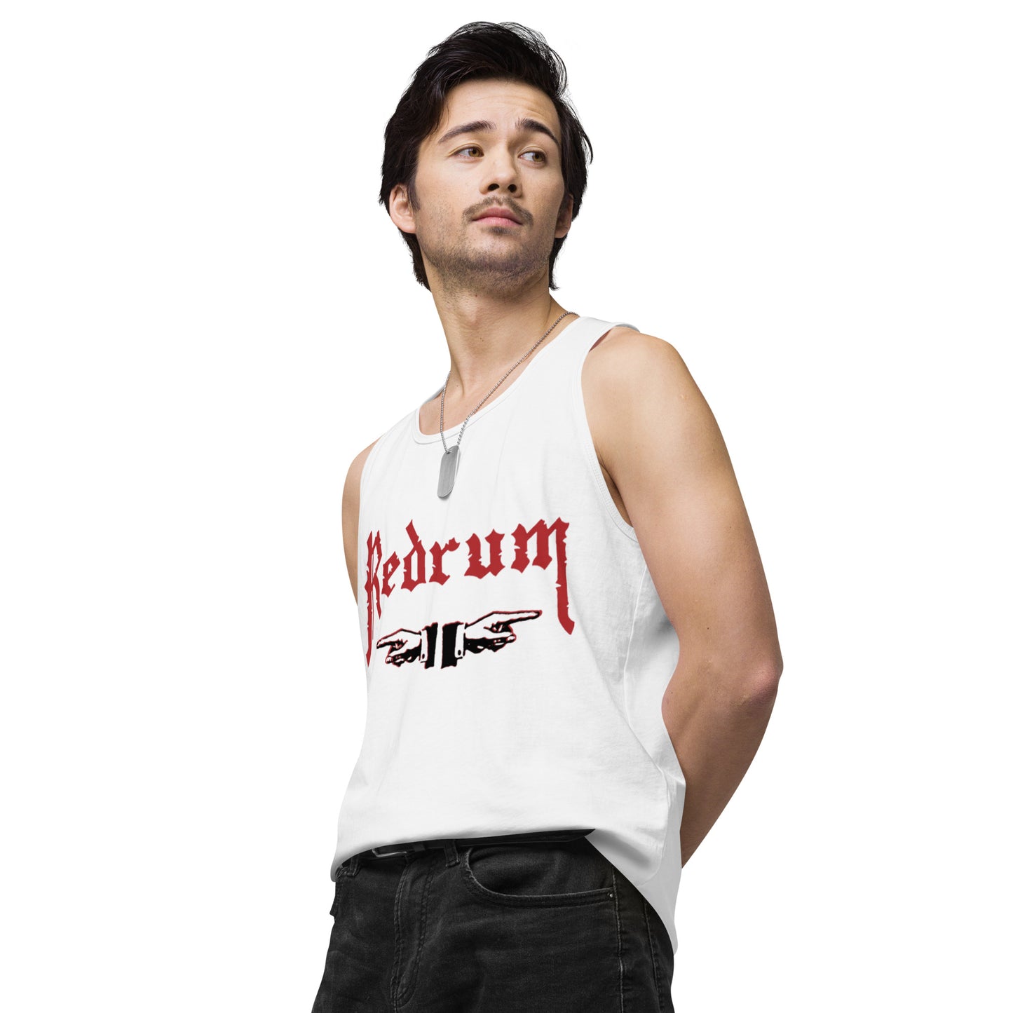 REDRUM “LOOK” Logo / photo Tank top 2 sided Black