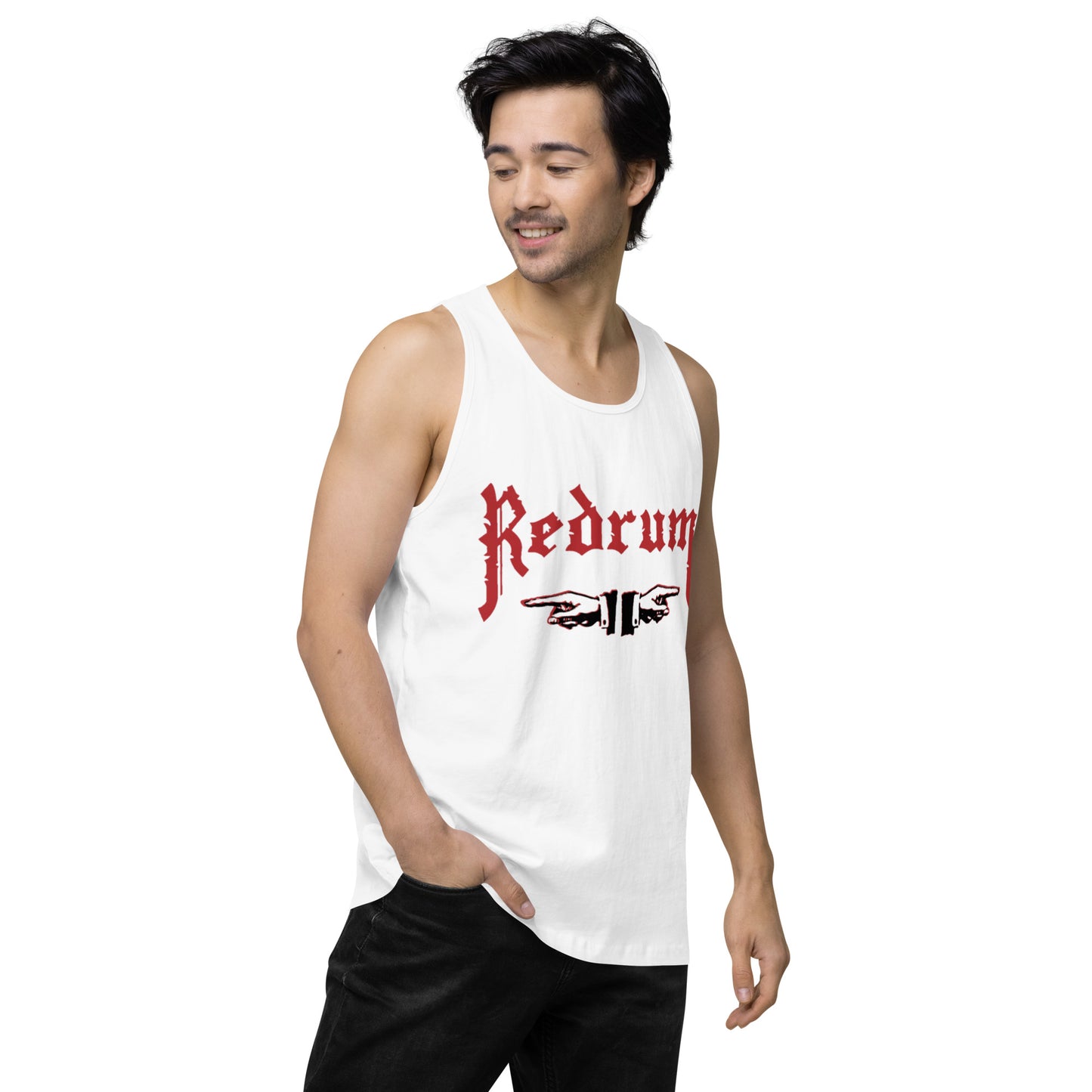 REDRUM “LOOK” Logo / photo Tank top 2 sided Black