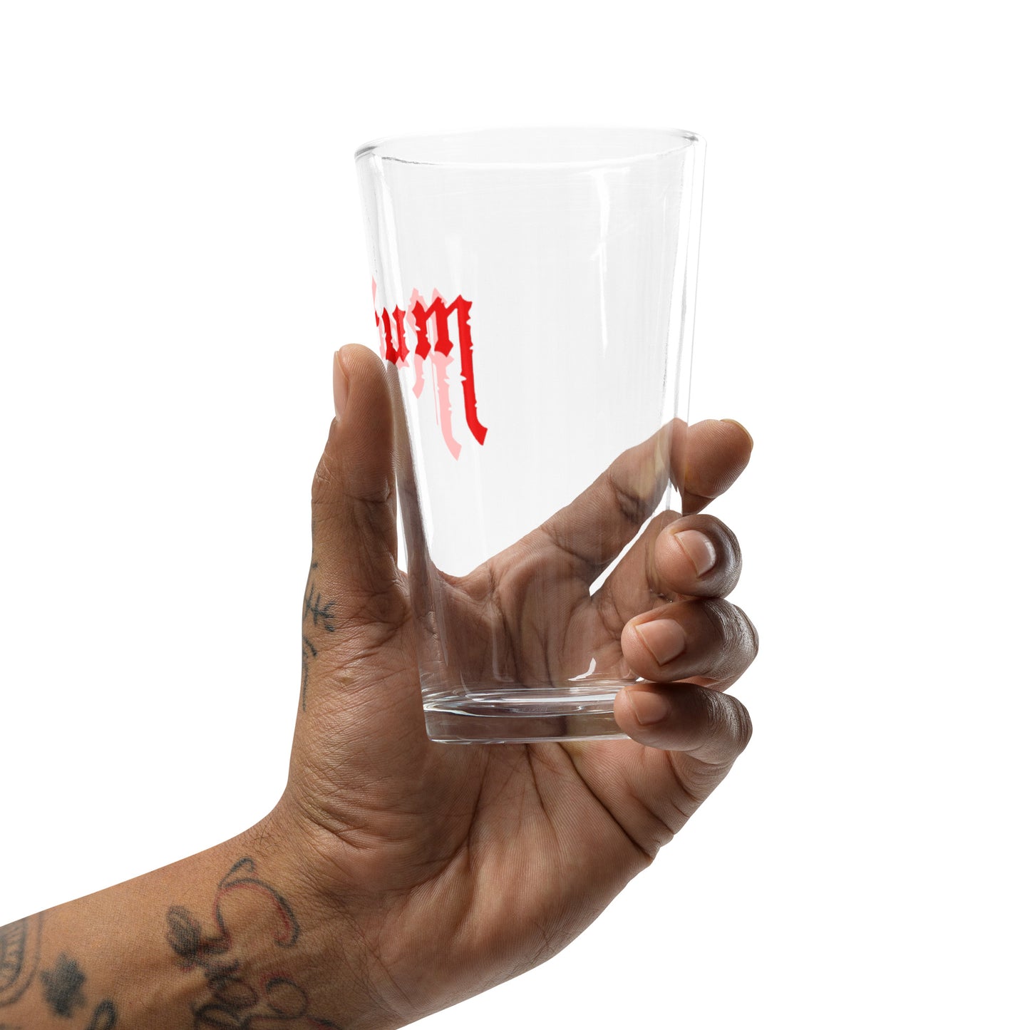 REDRUM logo 16 oz. Shaker pint glass