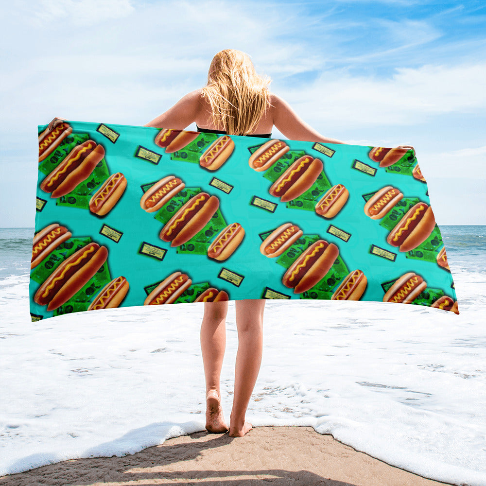 Hot Dogs and Mustard Beach Towel