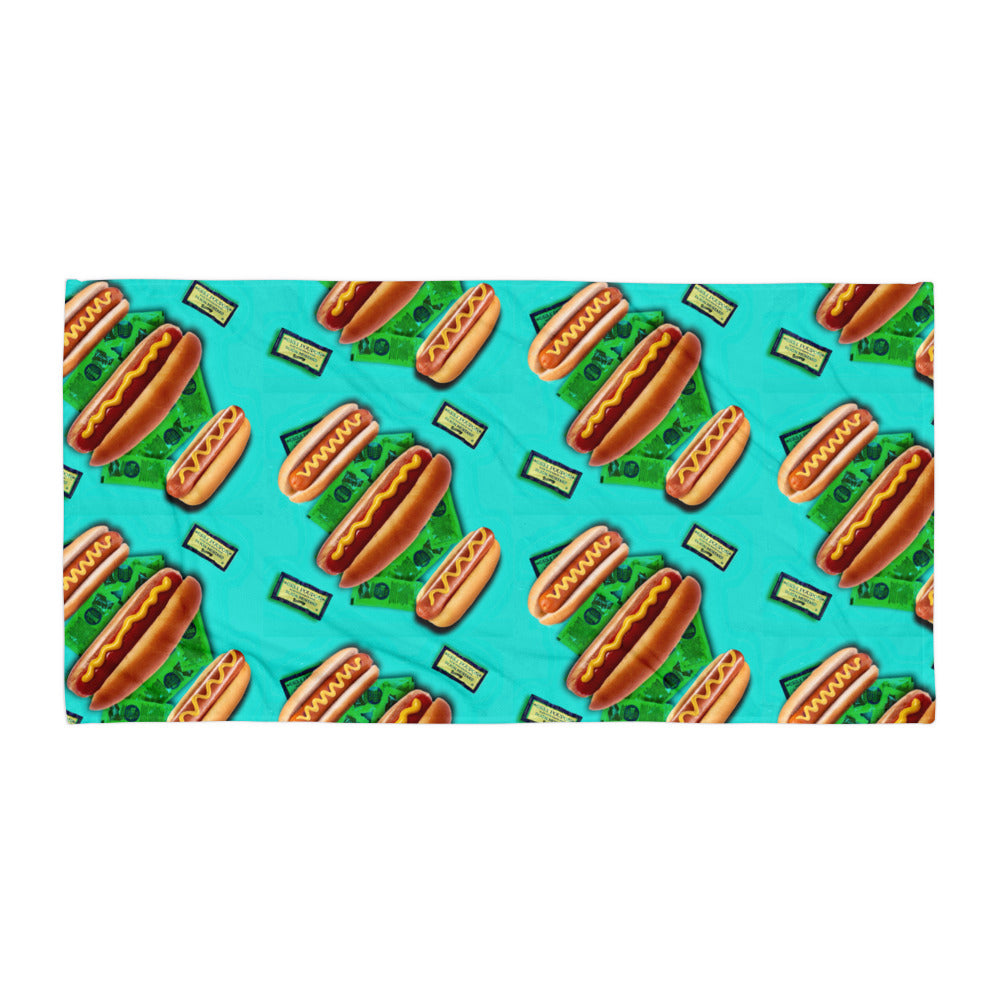 Hot Dogs and Mustard Beach Towel