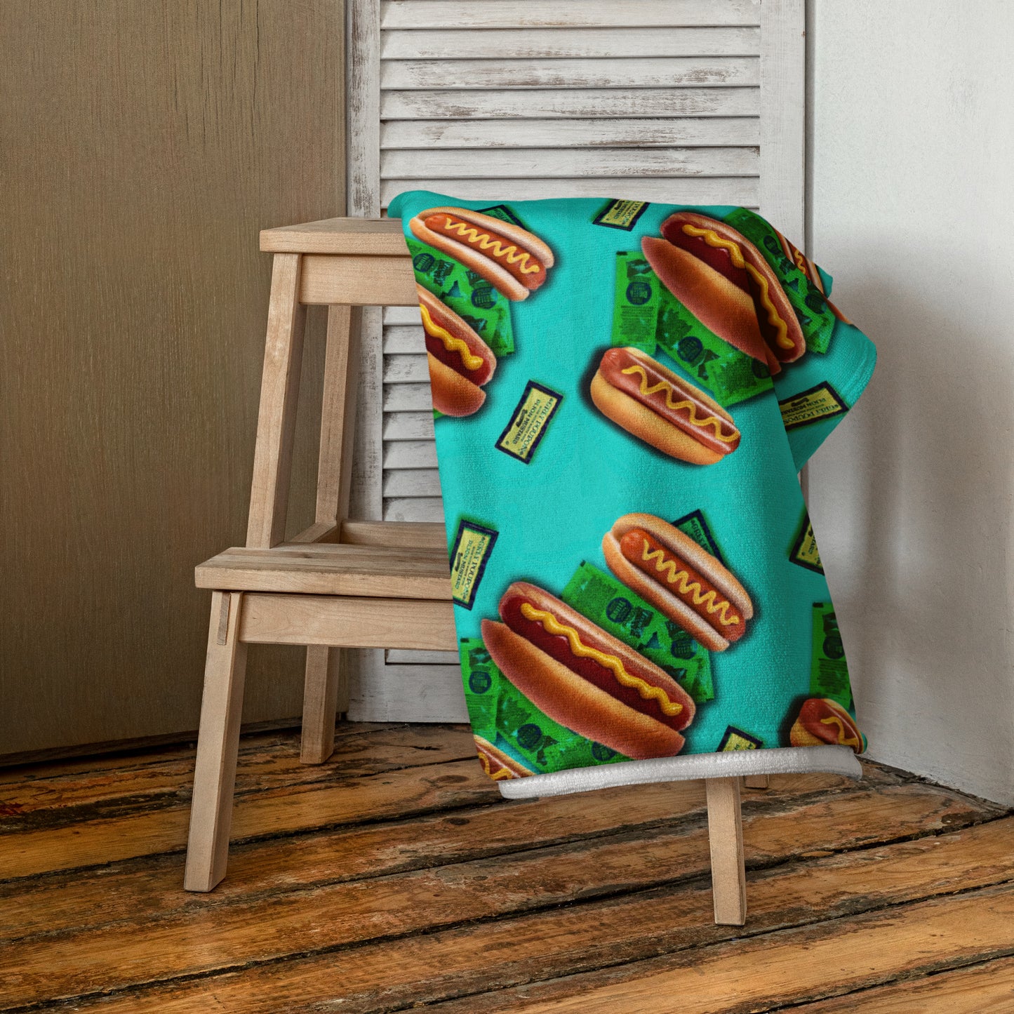 Hot Dogs and Mustard Beach Towel