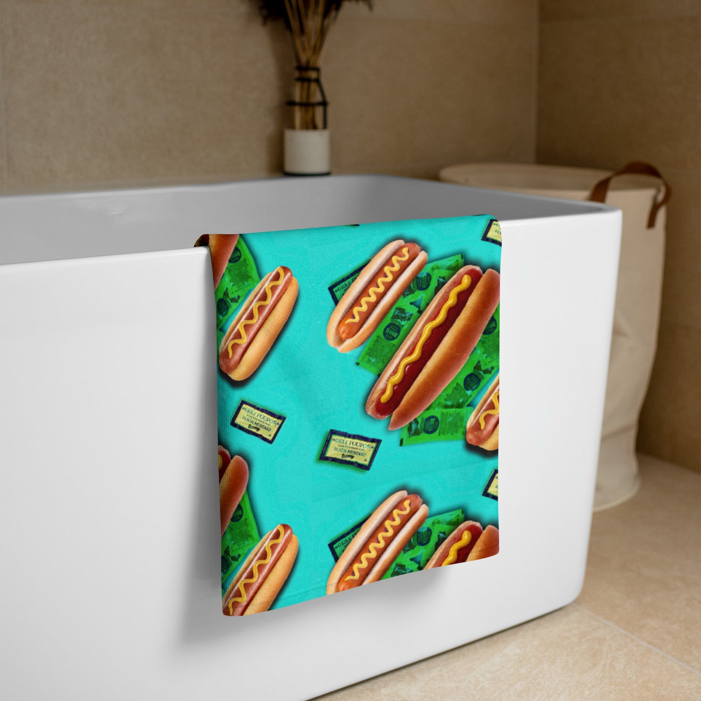 Hot Dogs and Mustard Beach Towel