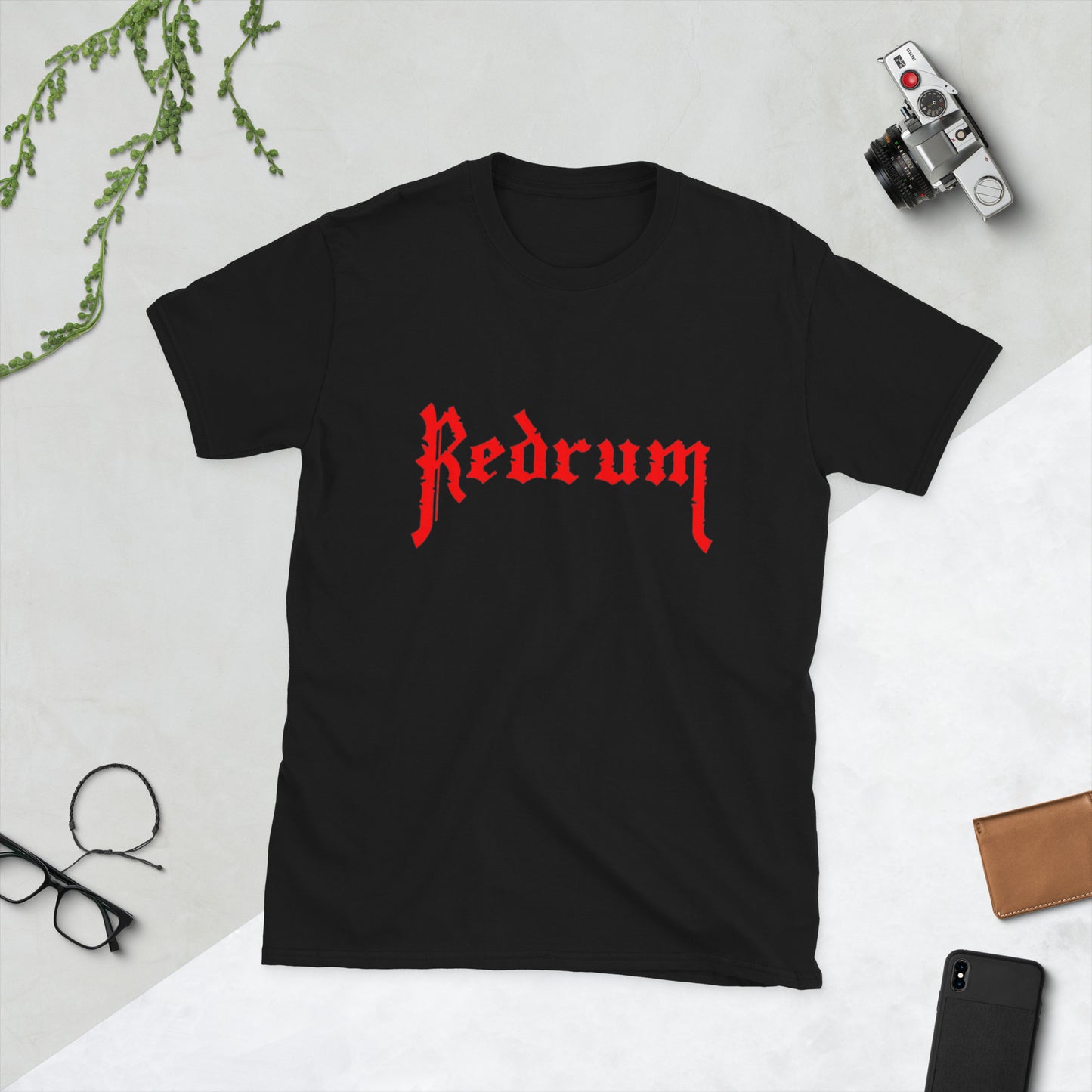 REDRUM - Logo w/photo BACK on Black or Grey