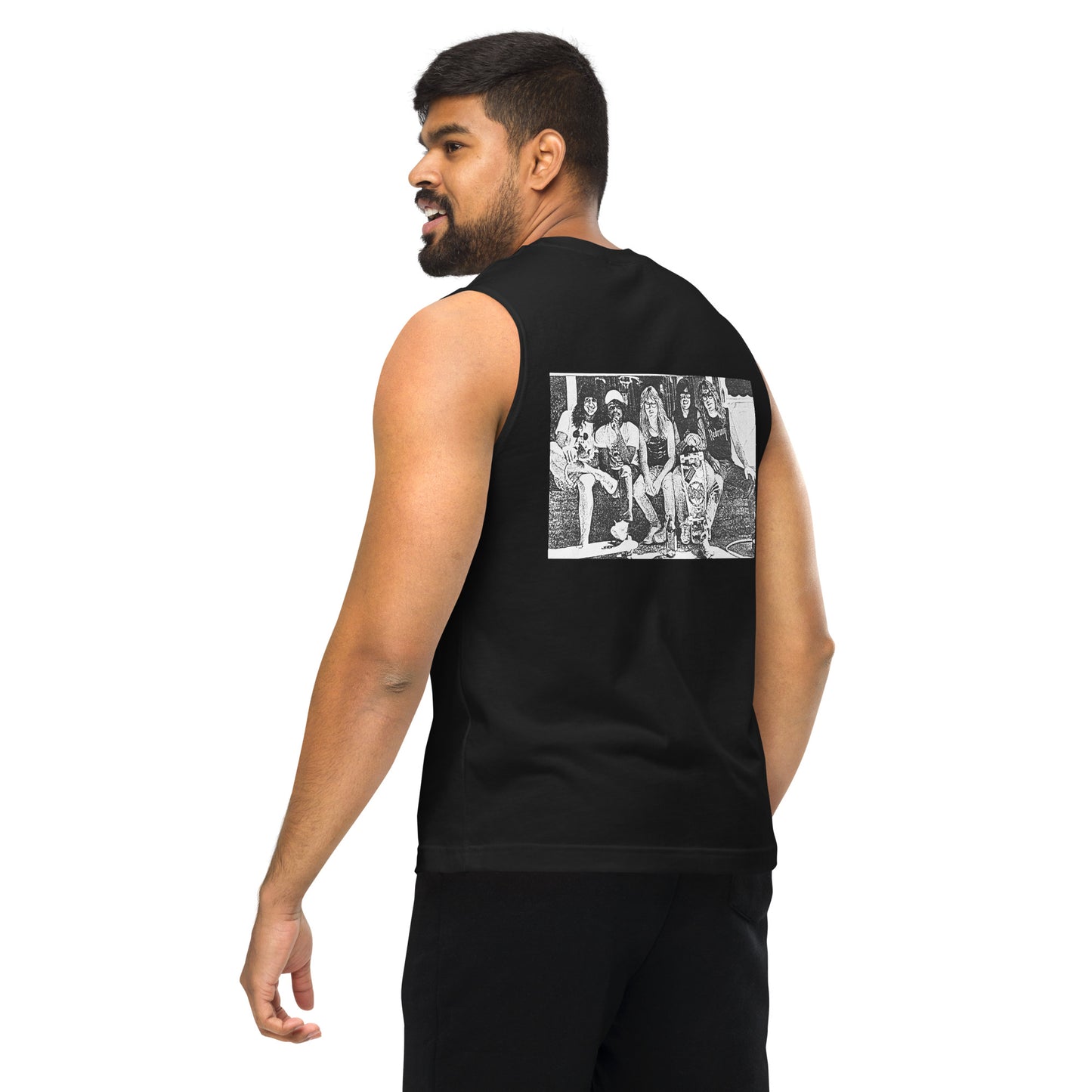 REDRUM logo 2 sided Muscle Shirt B/W photo back