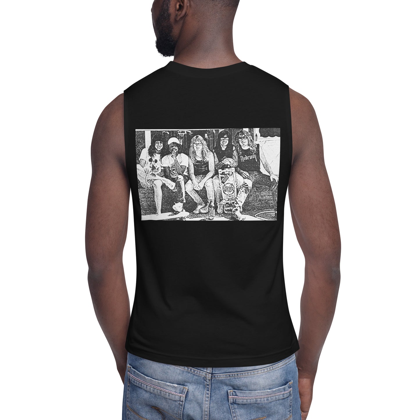 REDRUM logo 2 sided Muscle Shirt B/W photo back