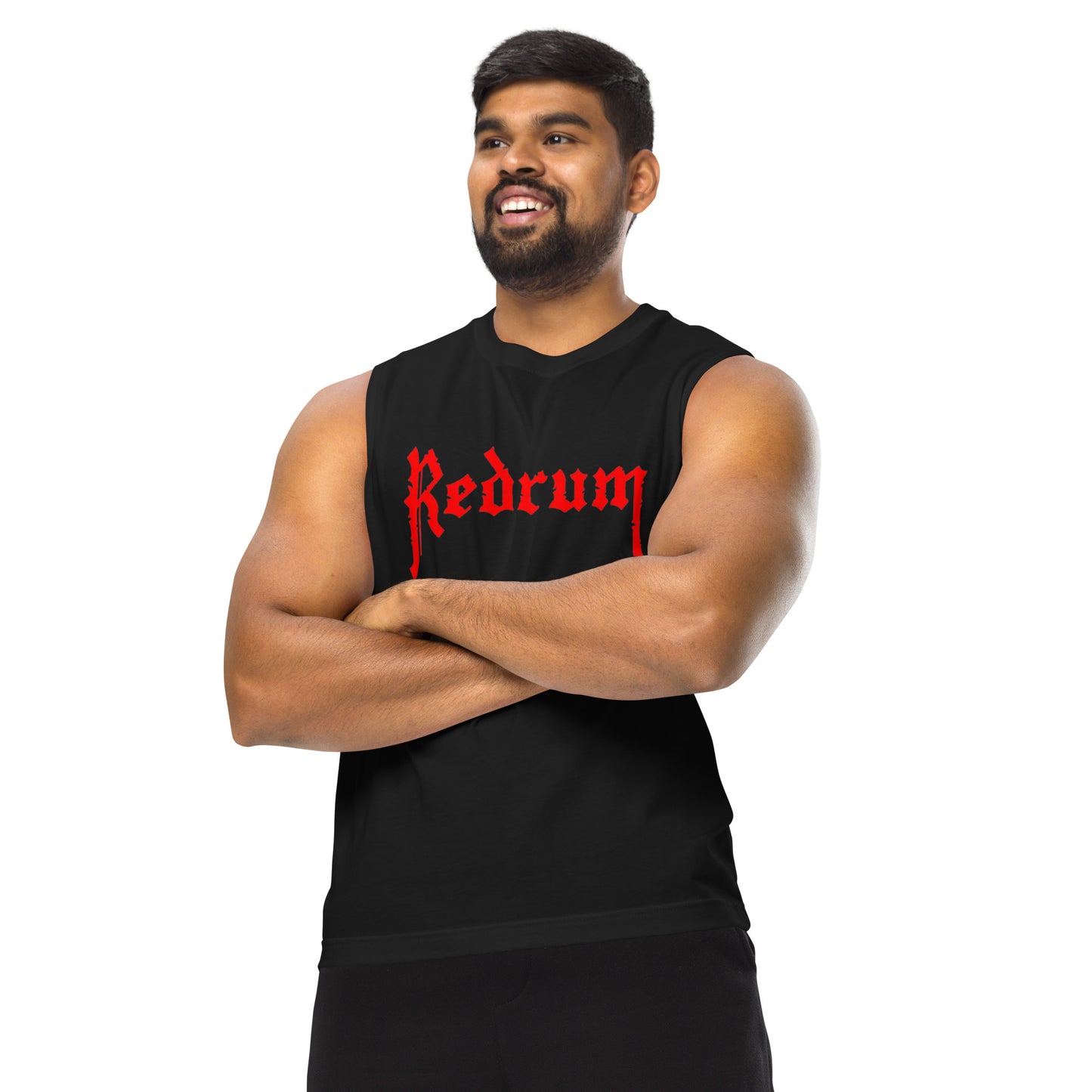 REDRUM logo 2 sided Muscle Shirt B/W photo back