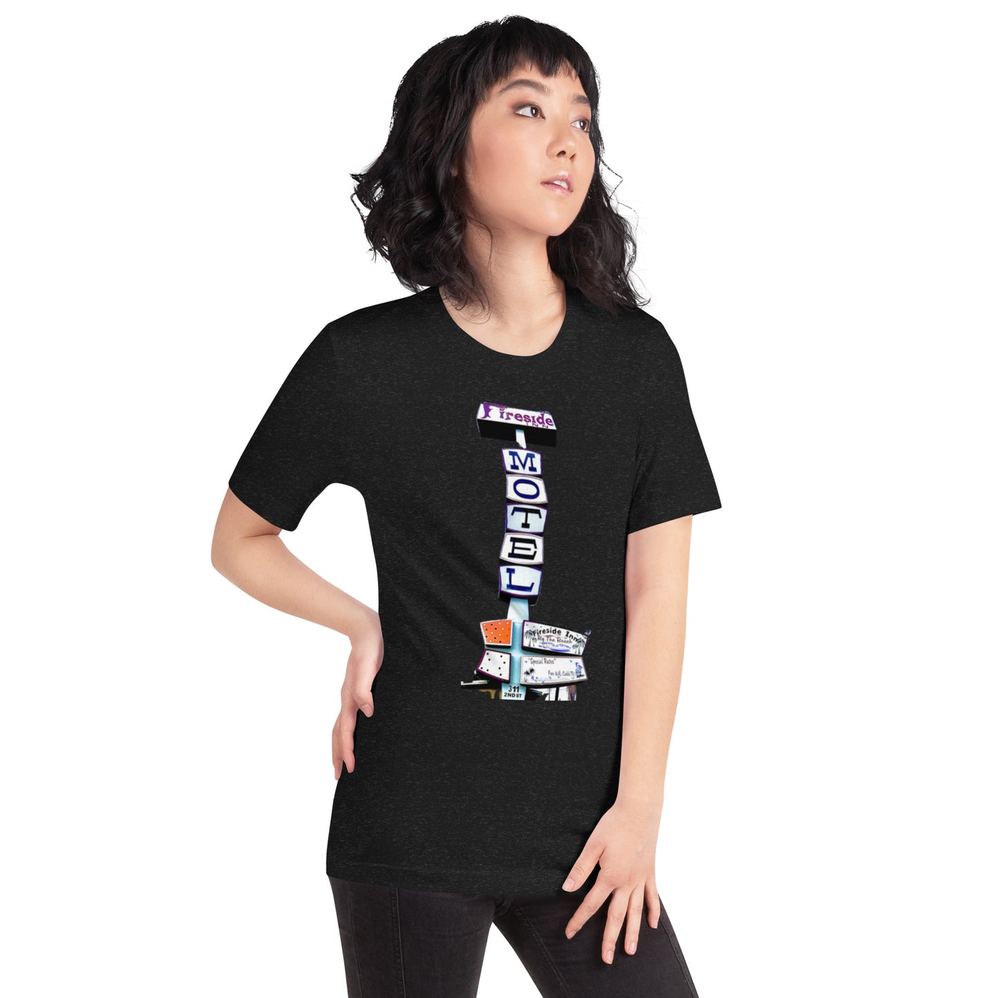 FIRESIDE INN in Santa Cruz “RETRO Sign” two sided T-Shirt