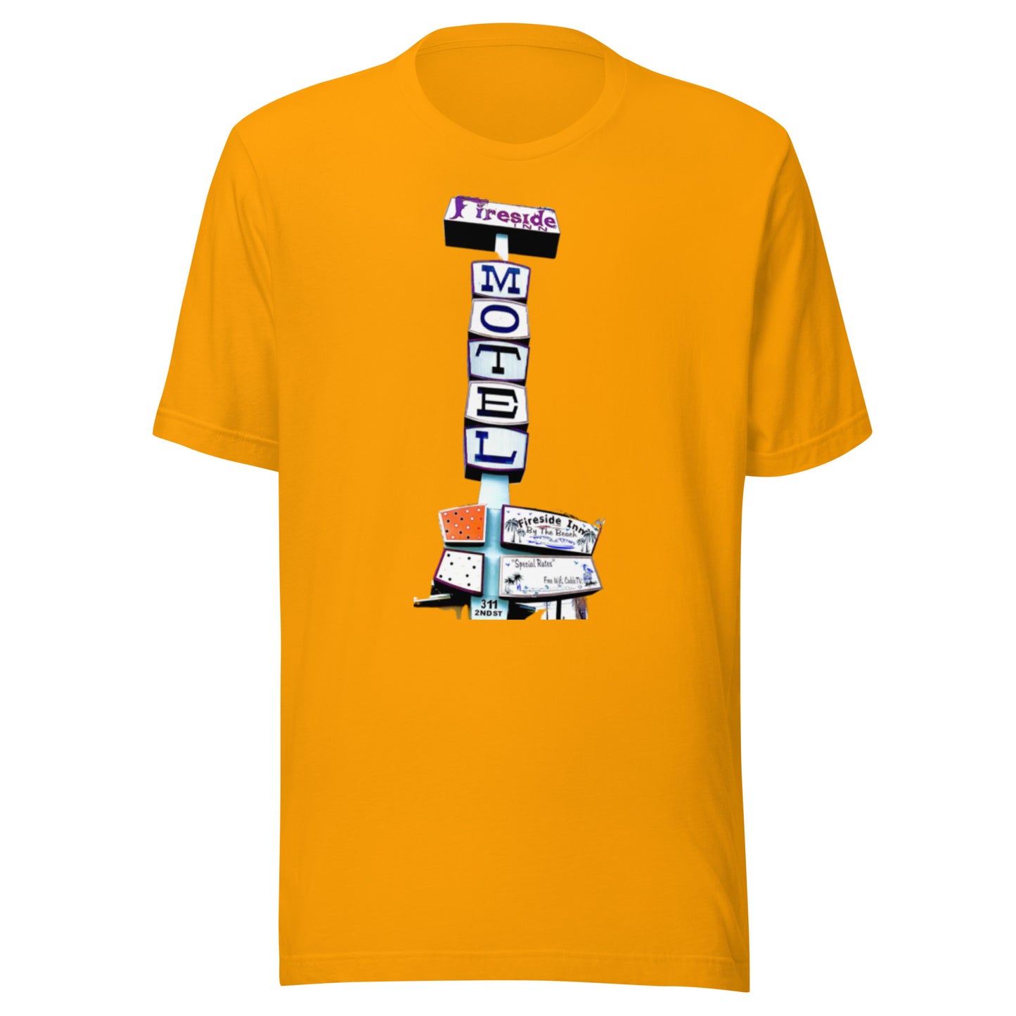 FIRESIDE INN in Santa Cruz “RETRO Sign” two sided T-Shirt
