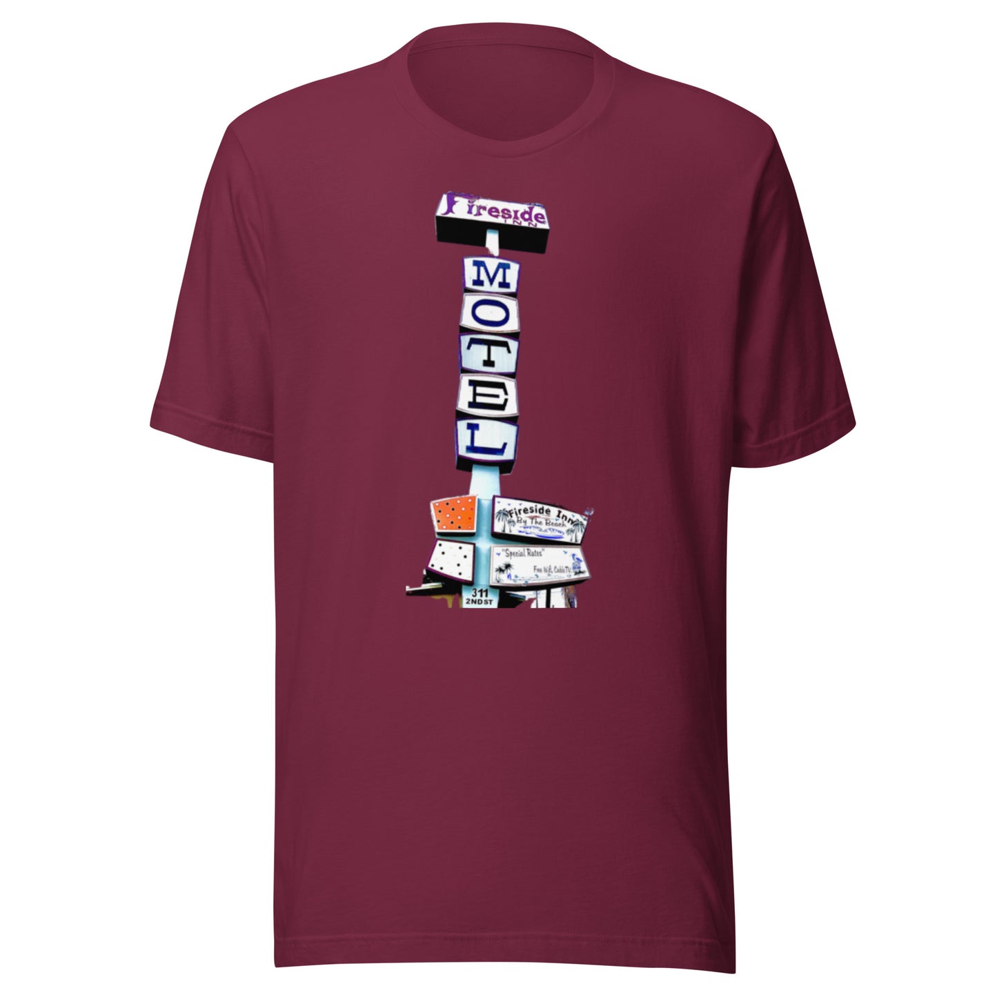 FIRESIDE INN in Santa Cruz “RETRO Sign” two sided T-Shirt