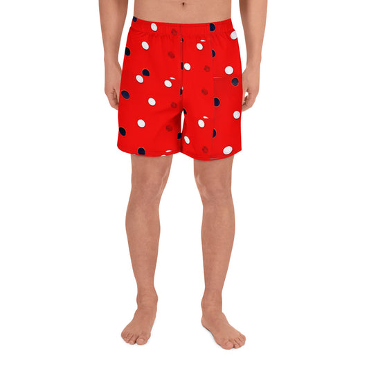 RETRO VIBE RED POLKA DOT Men's Athletic Shorts
