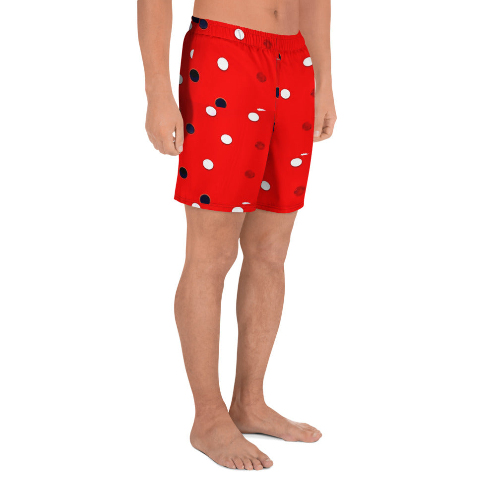 RETRO VIBE RED POLKA DOT Men's Athletic Shorts