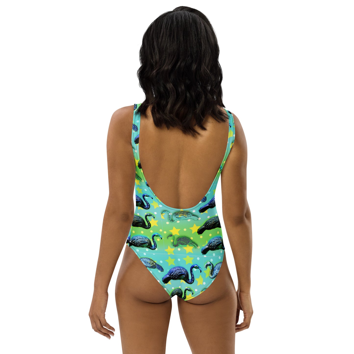 Black Flamingos- One-Piece Swimsuit